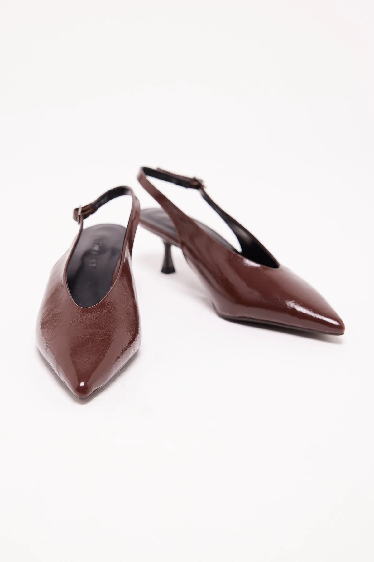 Women's Patent Lather Pointed Toe Low Heel Shoes