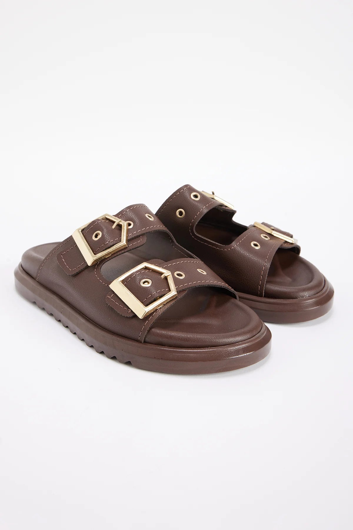 Women's Chunky Sole Double Strap Slippers
