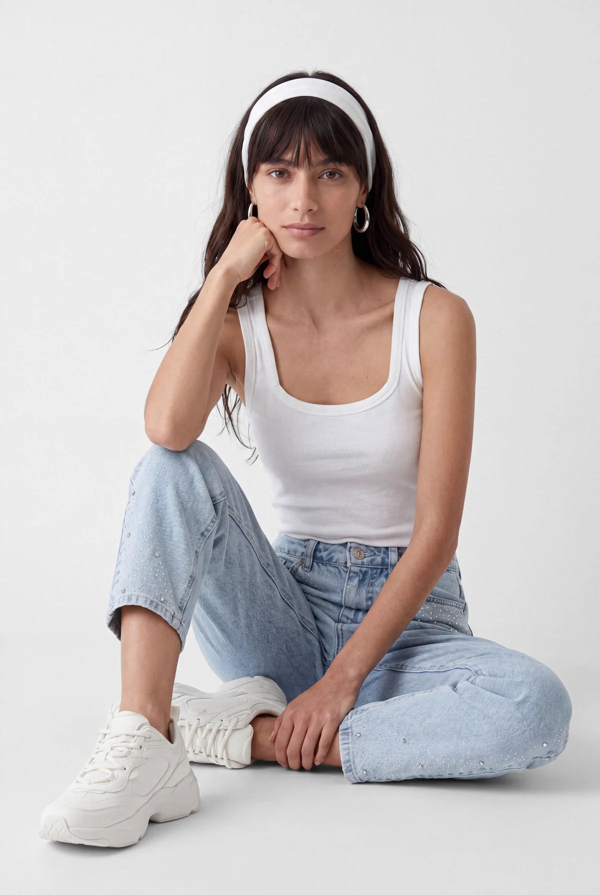 Women's Square Neck Ribbed Tank Top