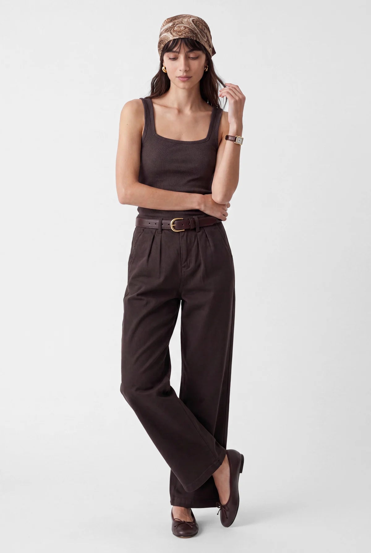Women's Square Neck Ribbed Tank Top
