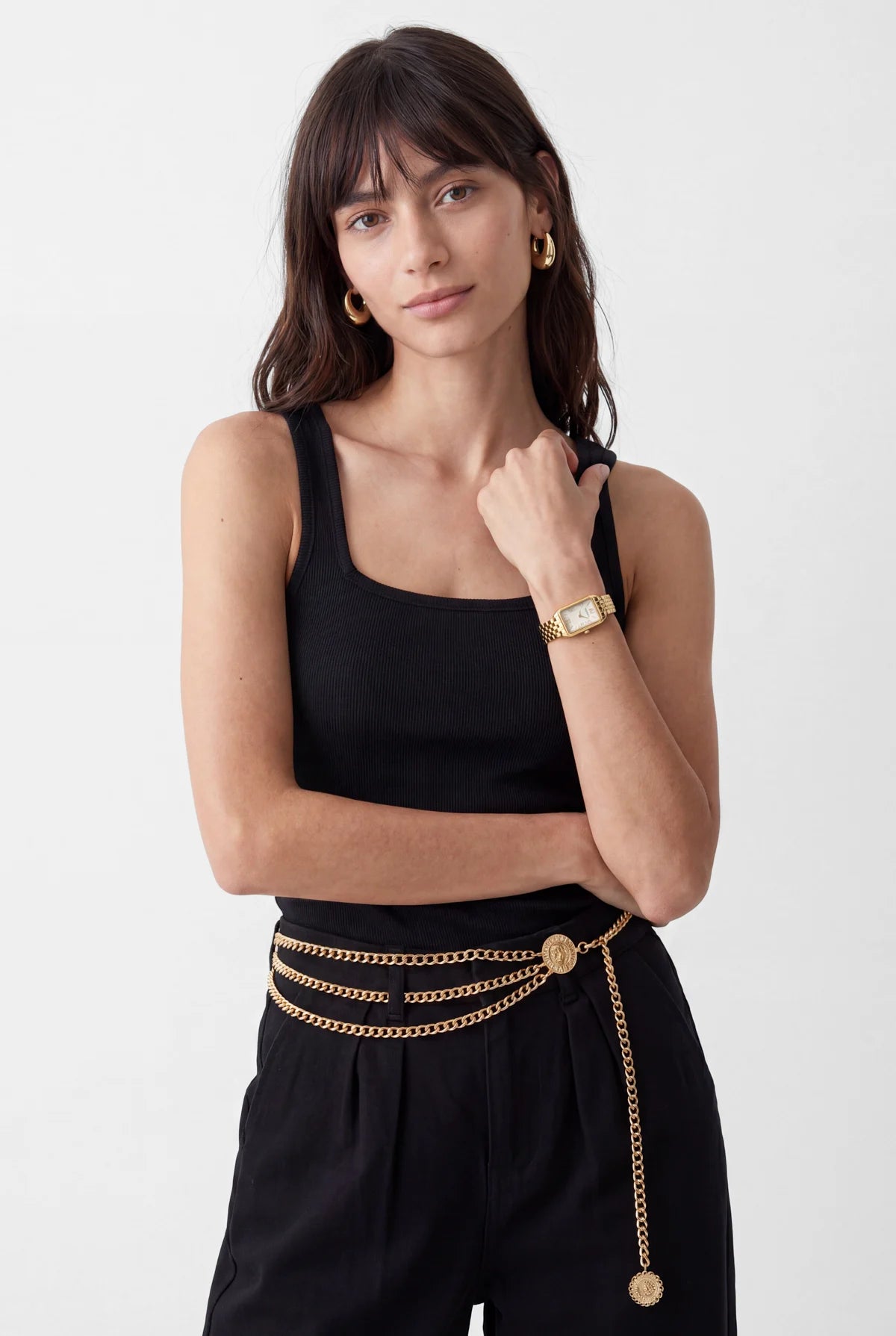 Women's Square Neck Ribbed Tank Top