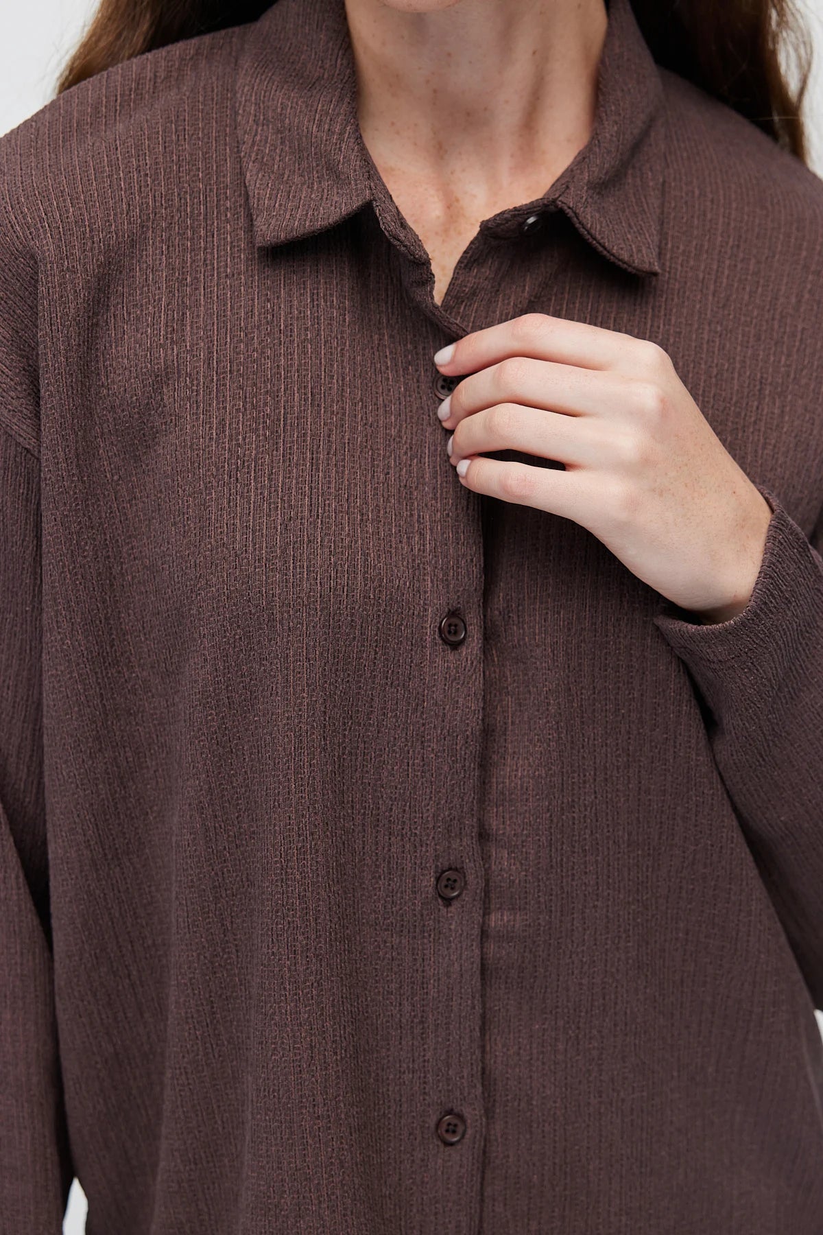Women's drop-shoulder long-sleeve shirt