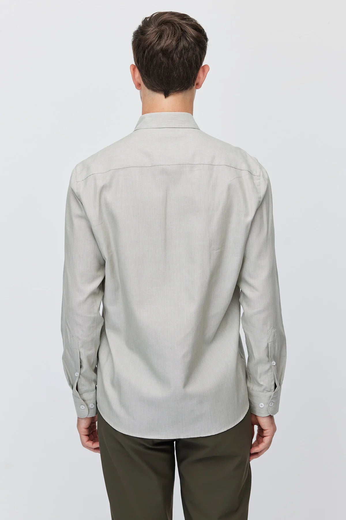 Men's Solid Color Regular Fit Long-Sleeve Shirt