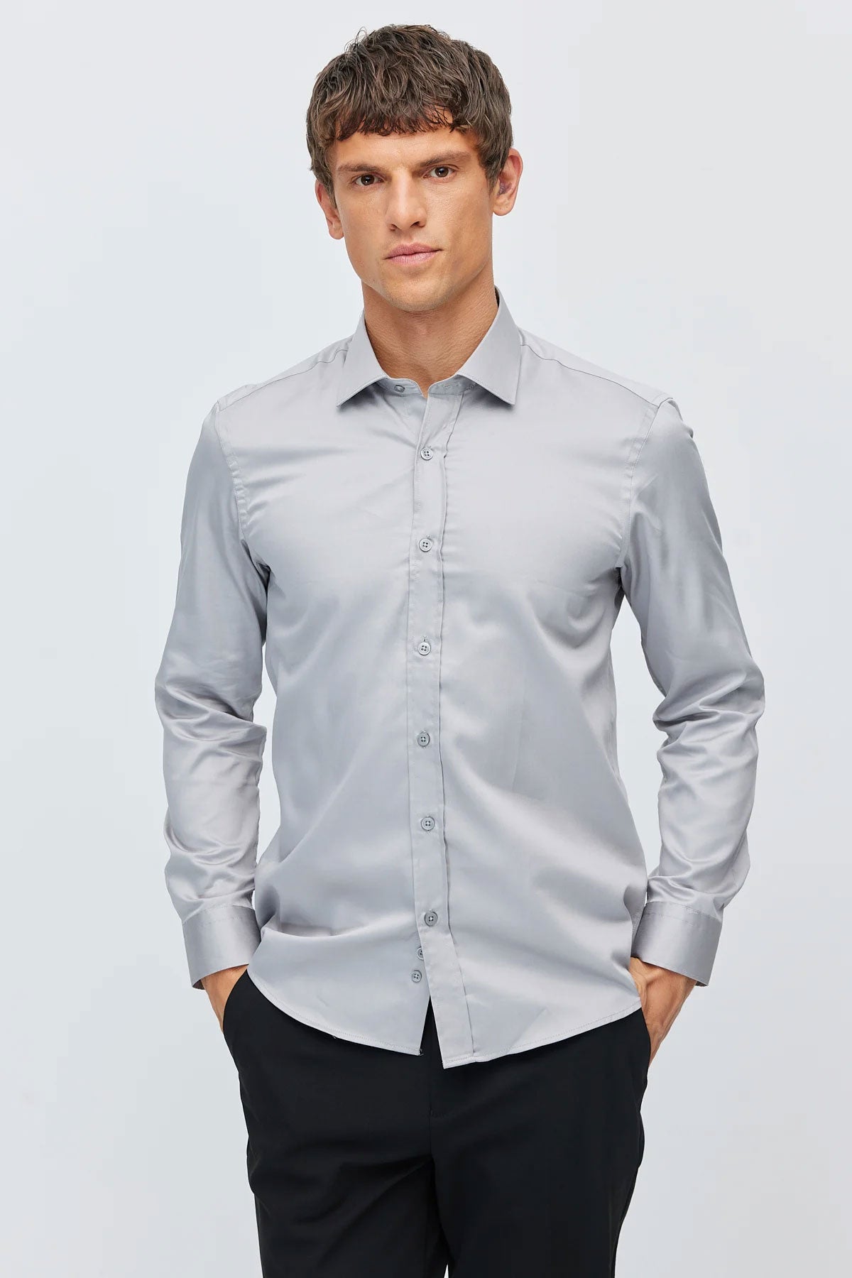 Men's Slim Fit Classic Collar Shirt