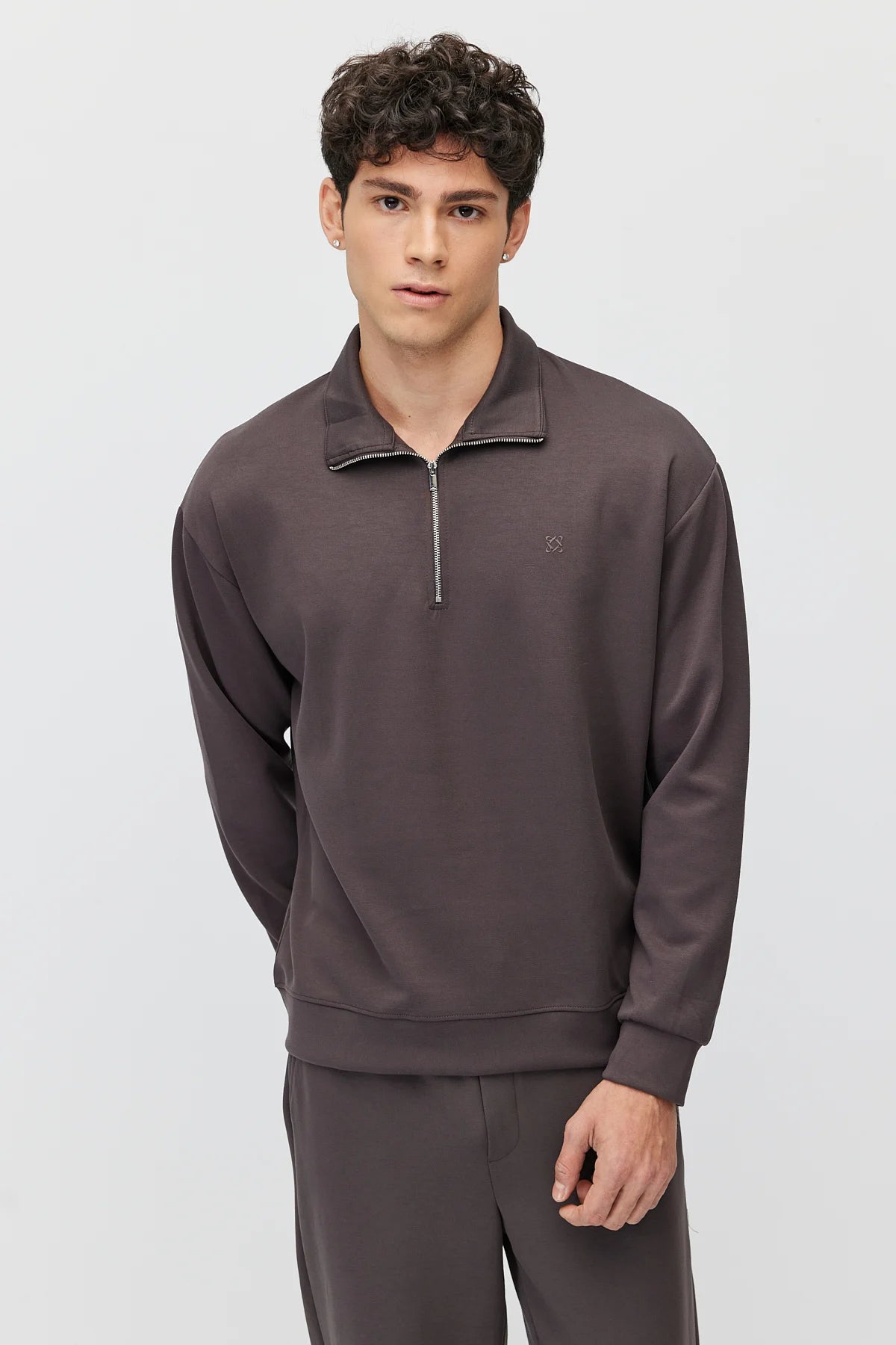 Men's Zippered Collar Sweatshirt