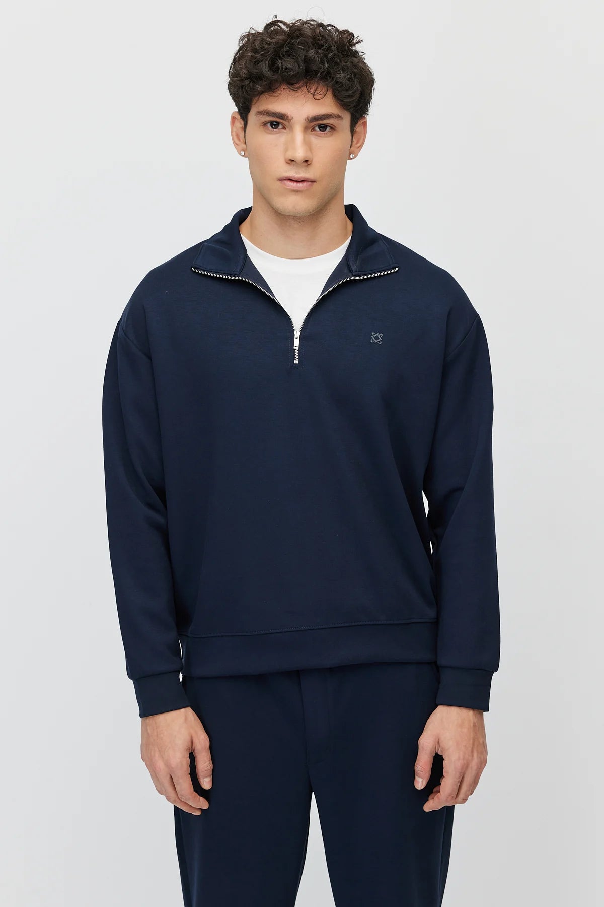 Men's Zippered Collar Sweatshirt