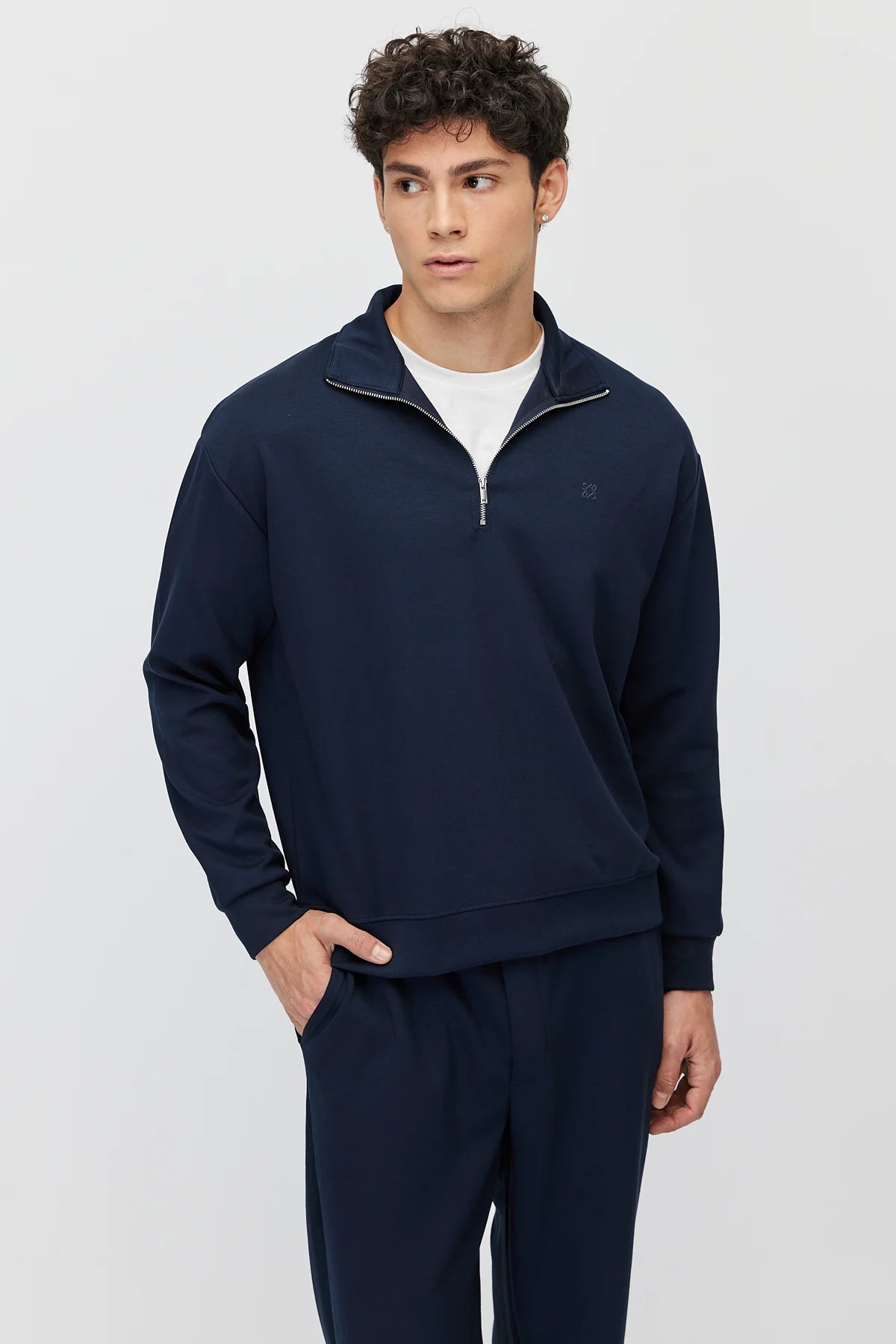 Men's Zippered Collar Sweatshirt