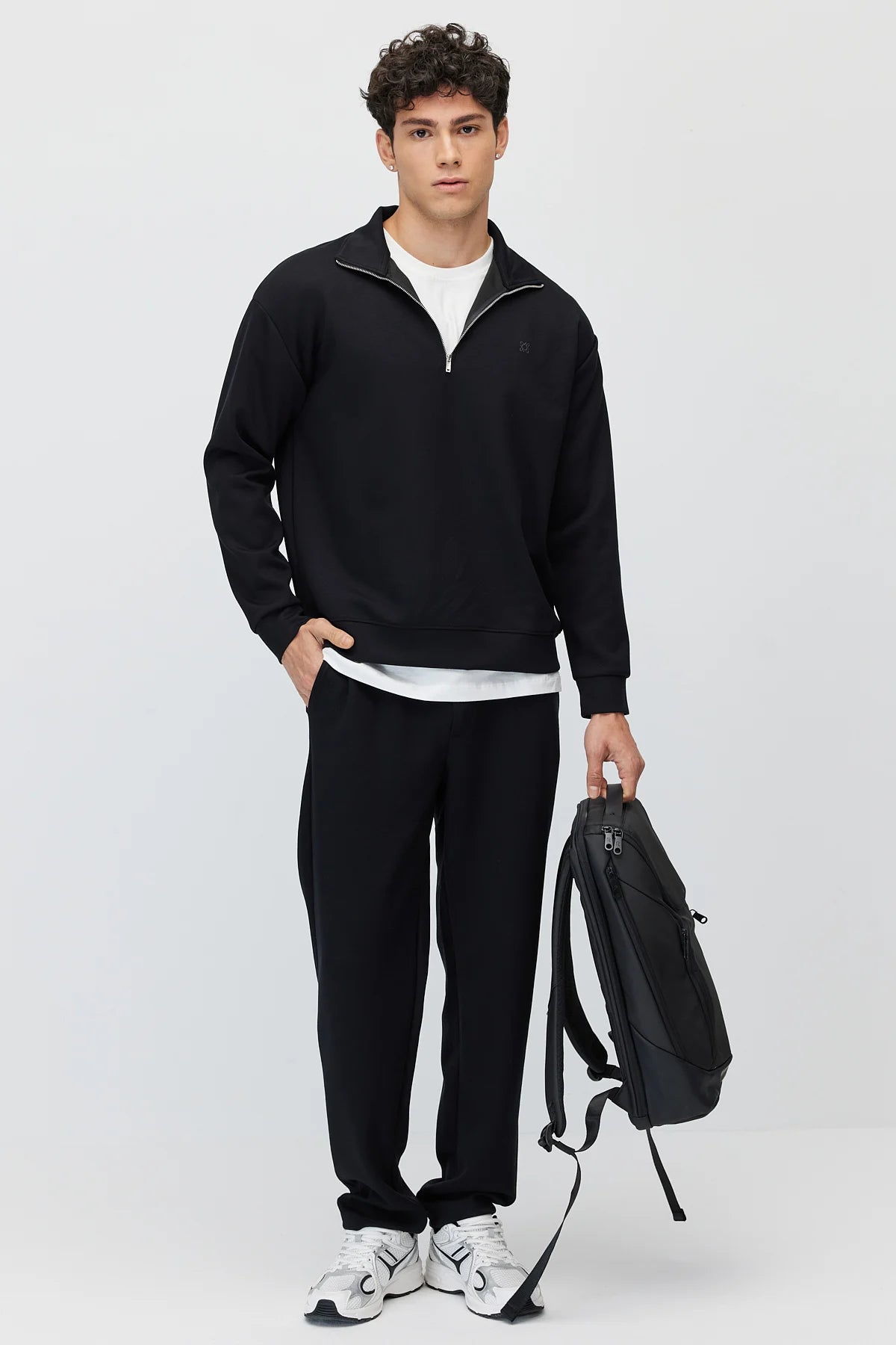 Men's Zippered Collar Sweatshirt