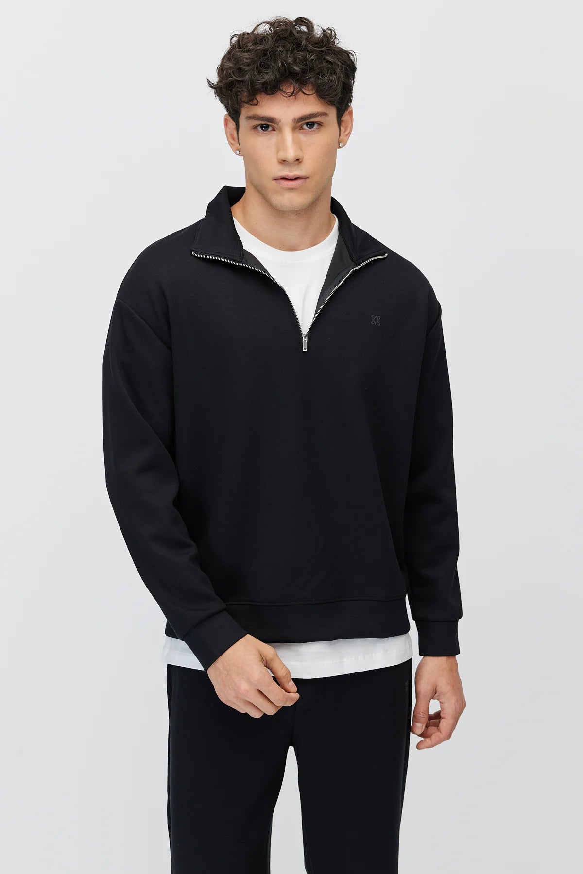 Men's Zippered Collar Sweatshirt
