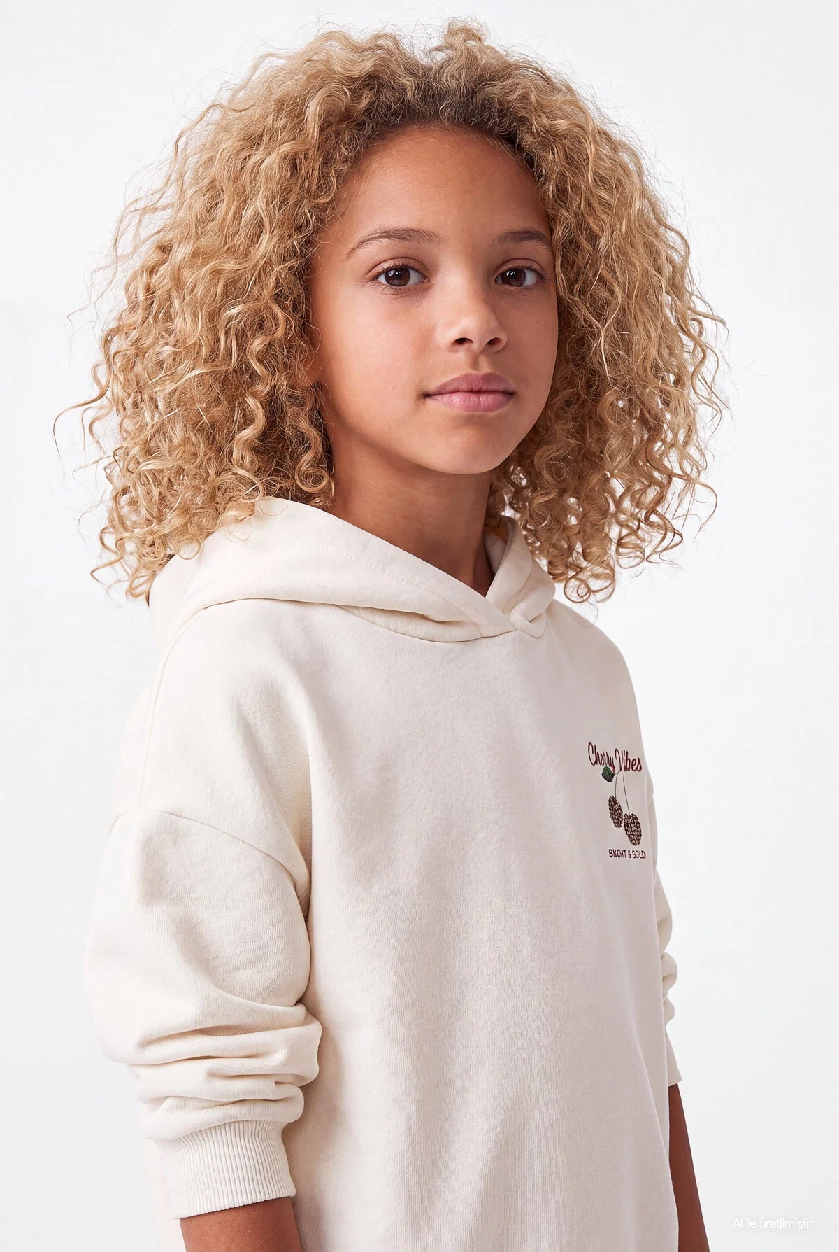Girls' Printed Hooded Sweatshirt