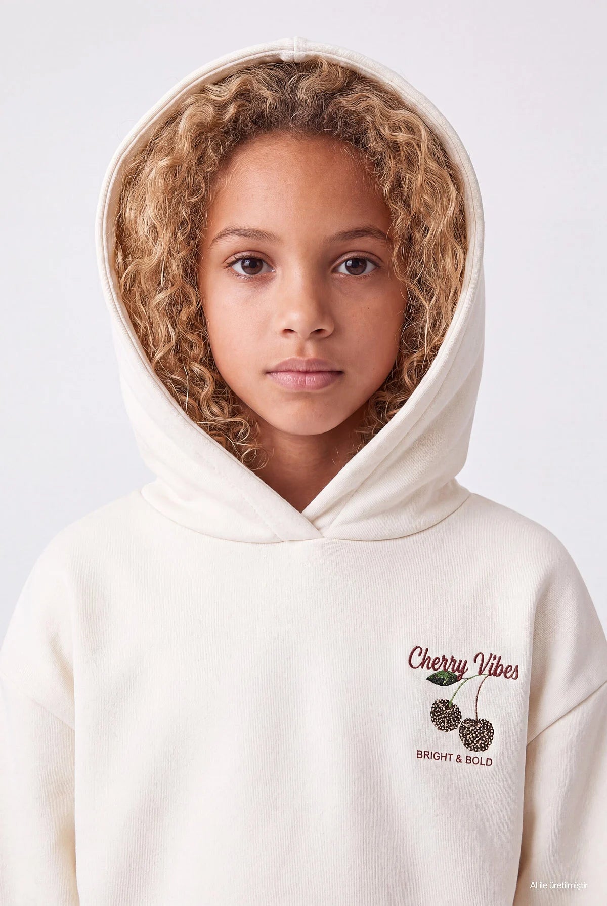 Girls' Printed Hooded Sweatshirt