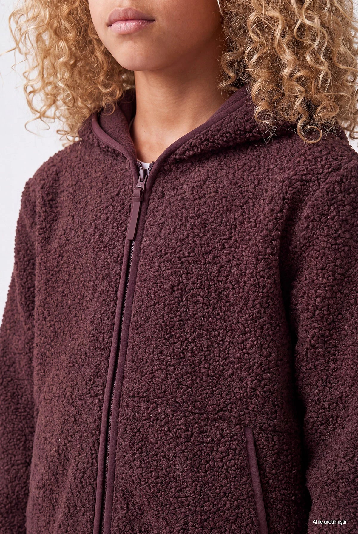 Girls' Hooded Zip-Up Plush Sweatshirt