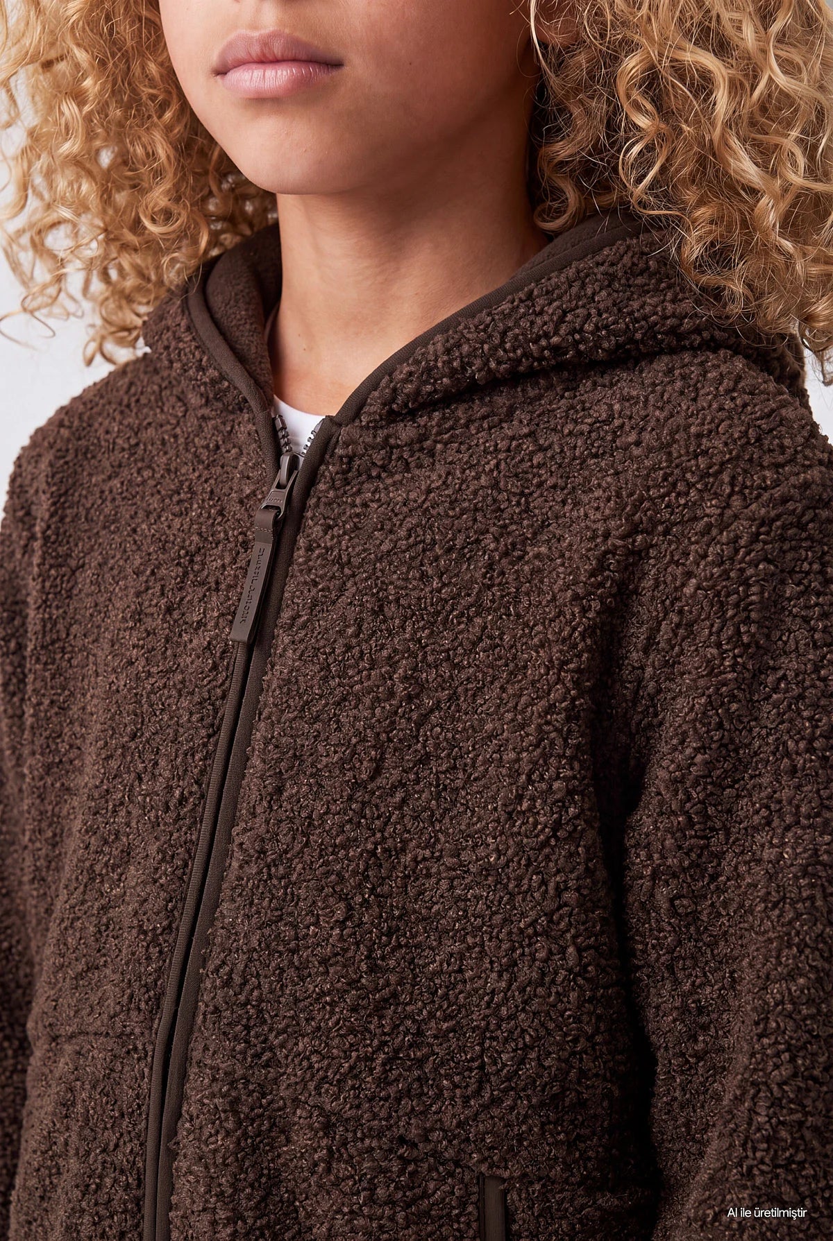 Girls' Hooded Zip-Up Plush Sweatshirt