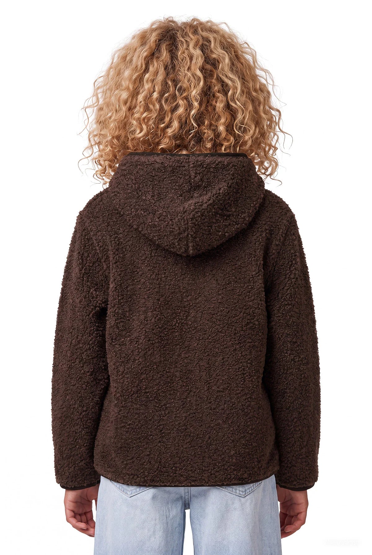 Girls' Hooded Zip-Up Plush Sweatshirt
