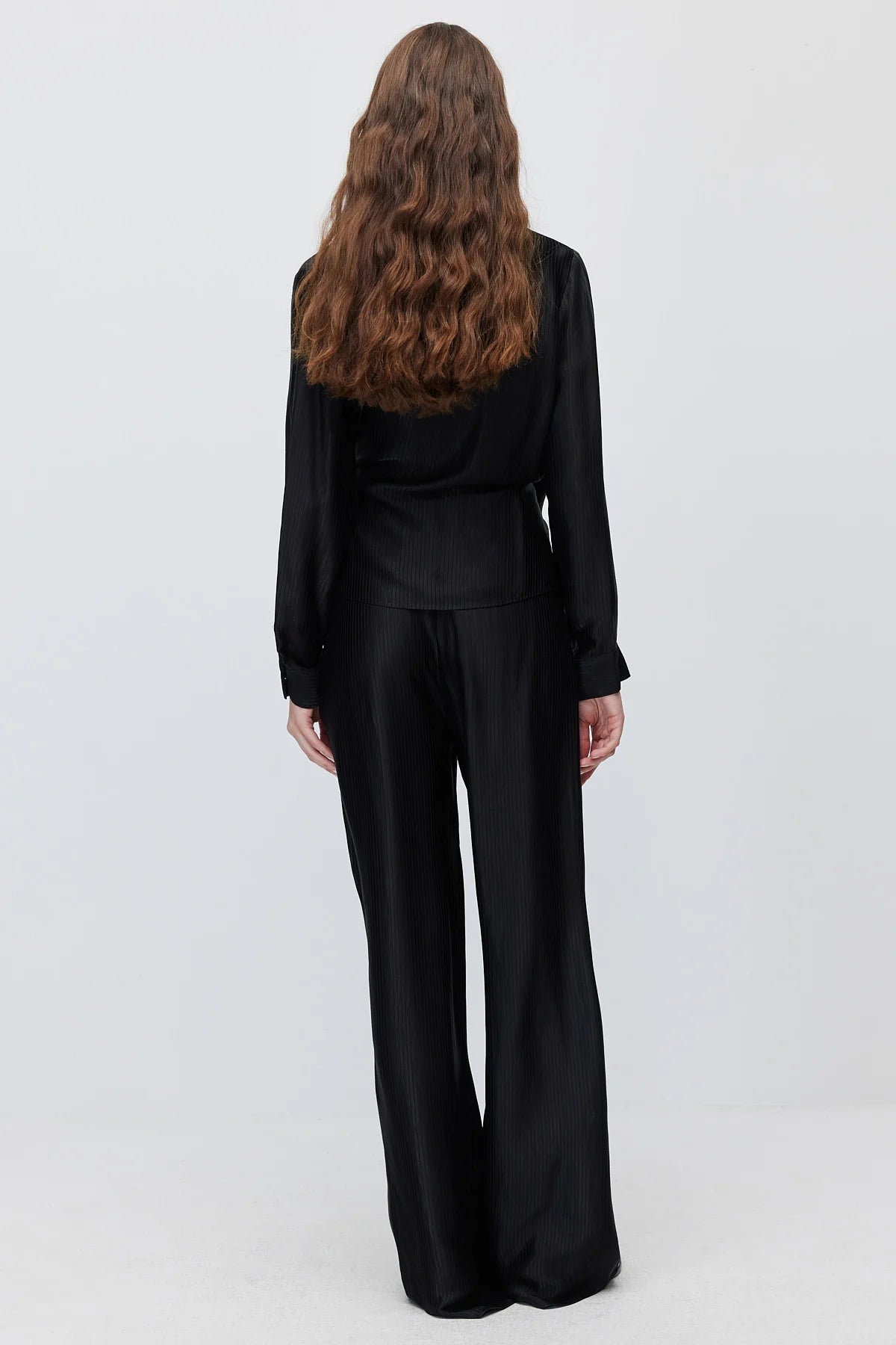 Women's Textured High-Waisted Wide-Leg Trousers