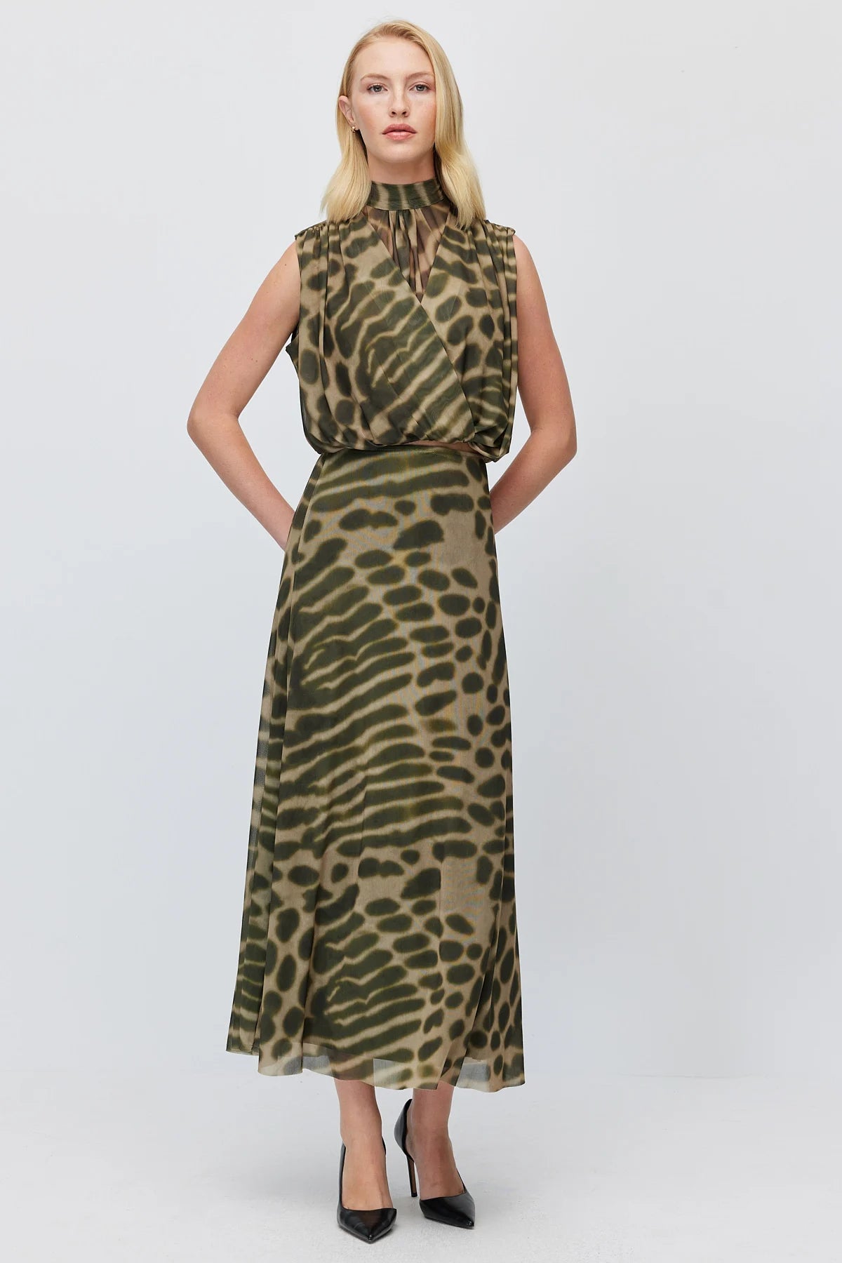 Women's Patterned Chiffon Maxi Skirt
