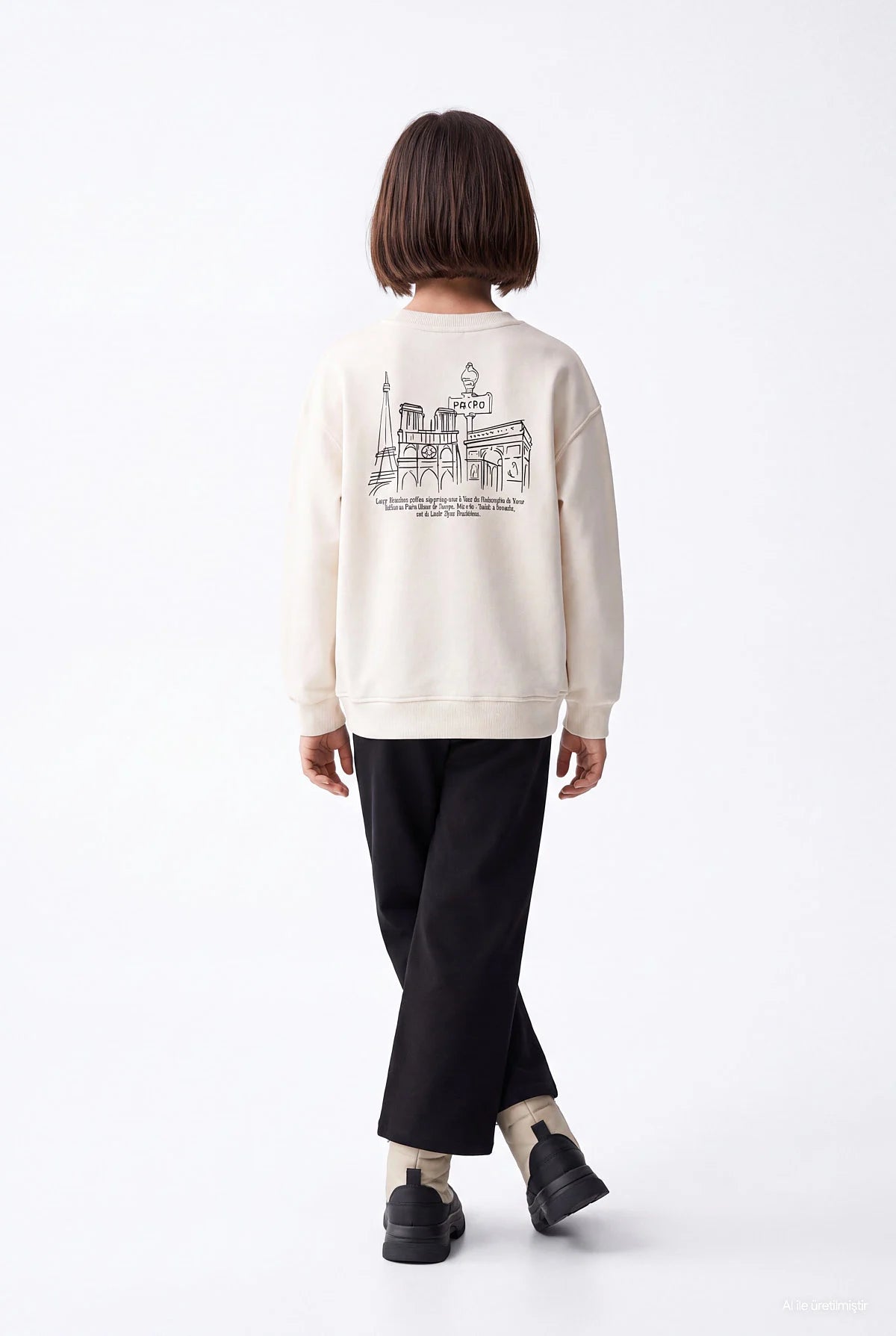 Girls' Sweatpants with Snap Button Detail at the Hem