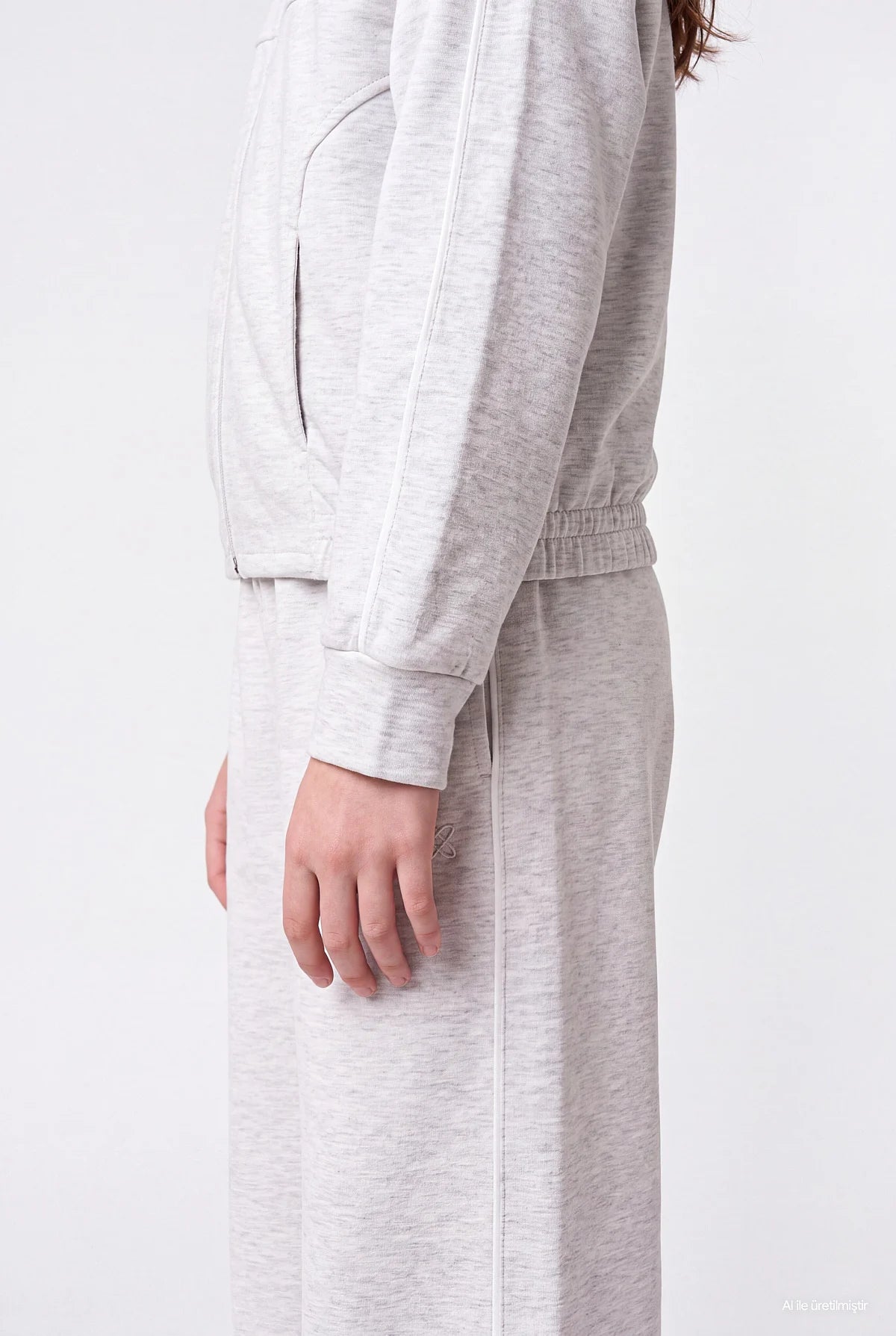 Girls' Wide Leg Sweatpants with Piped Trim