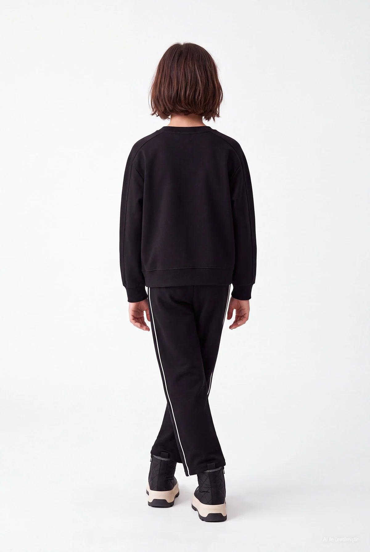 Girls' Wide Leg Sweatpants with Piped Trim
