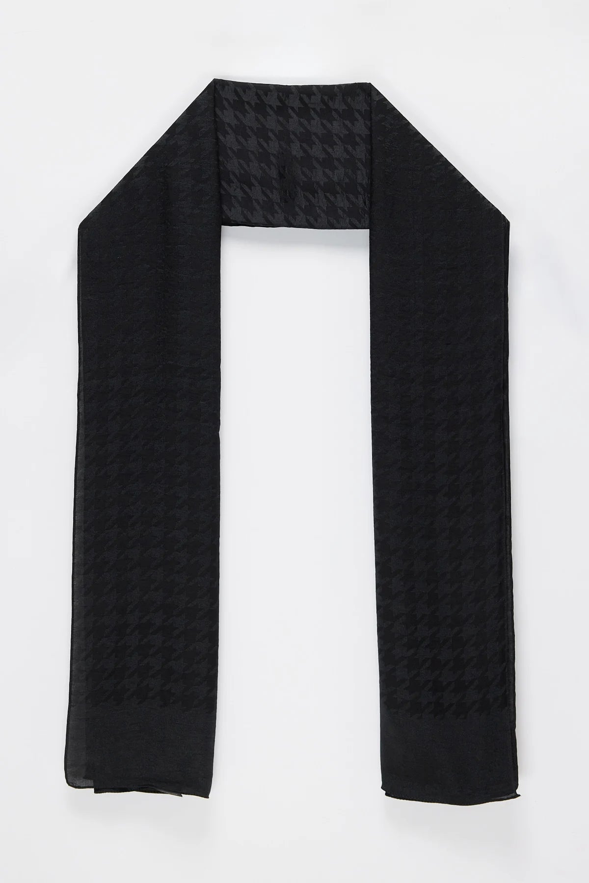 Houndstooth Pattern Jacquard Rectangular Shawl