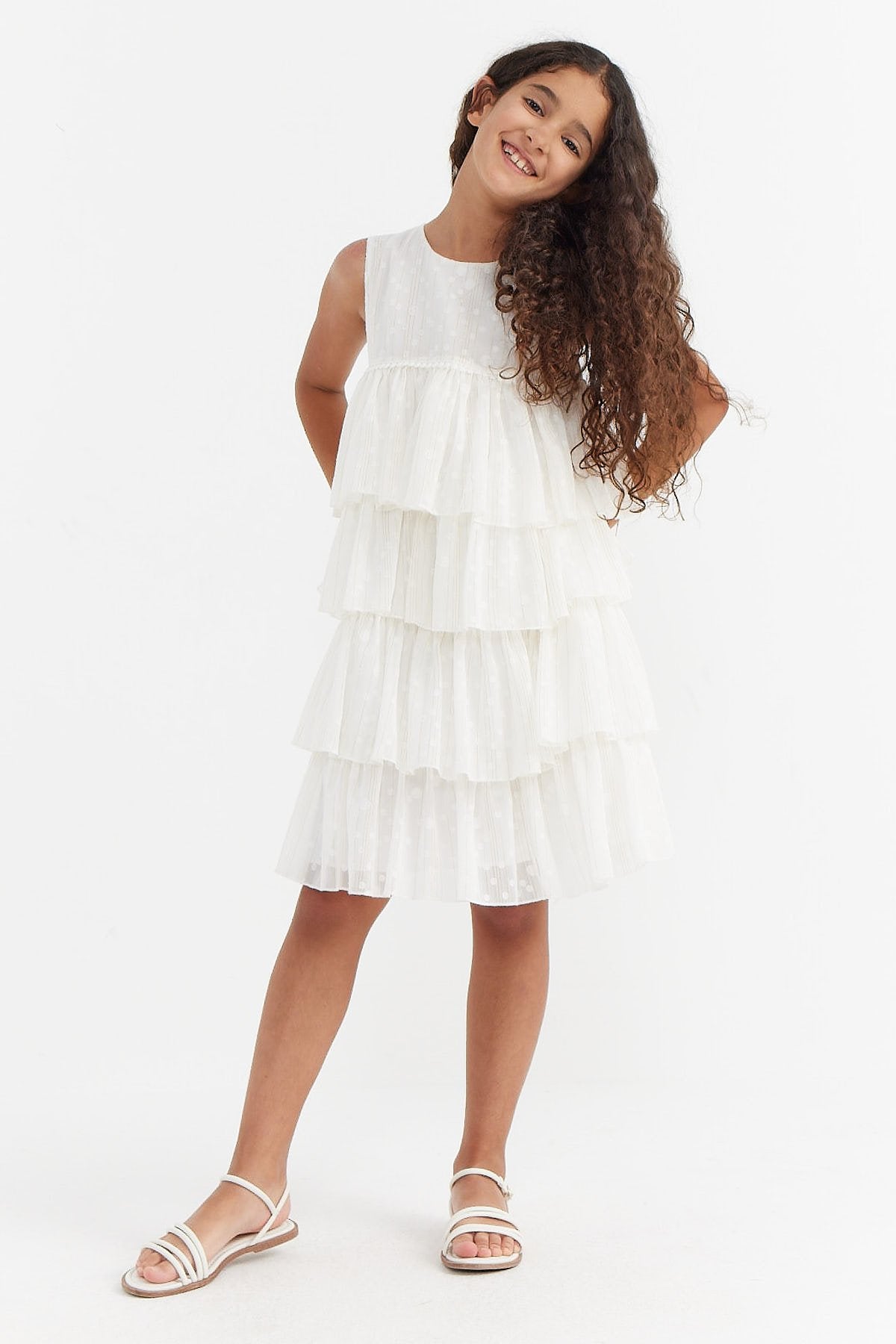Girl's Zero Sleeve Layered Dress