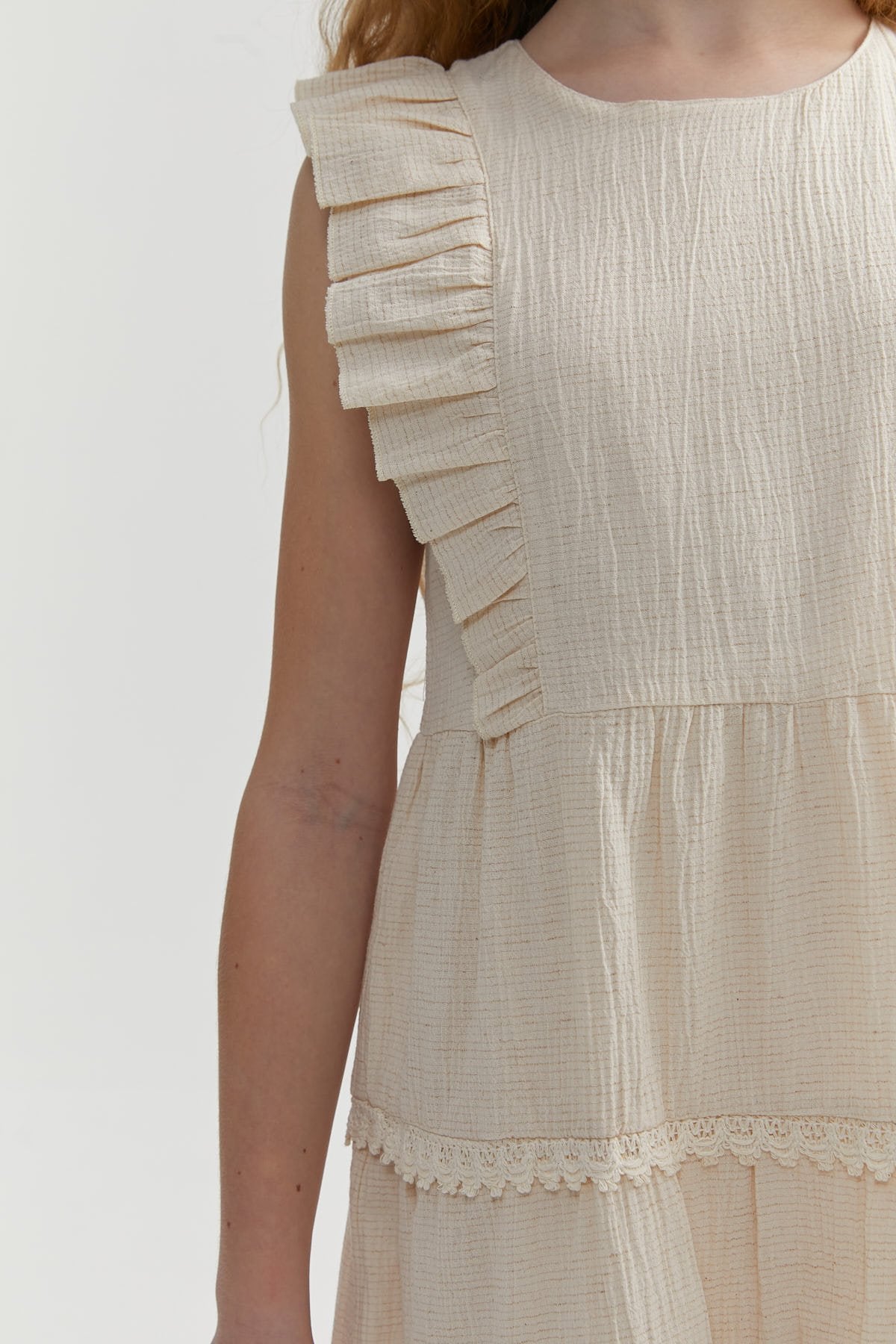 Girl's Detailed Sleeveless Dress