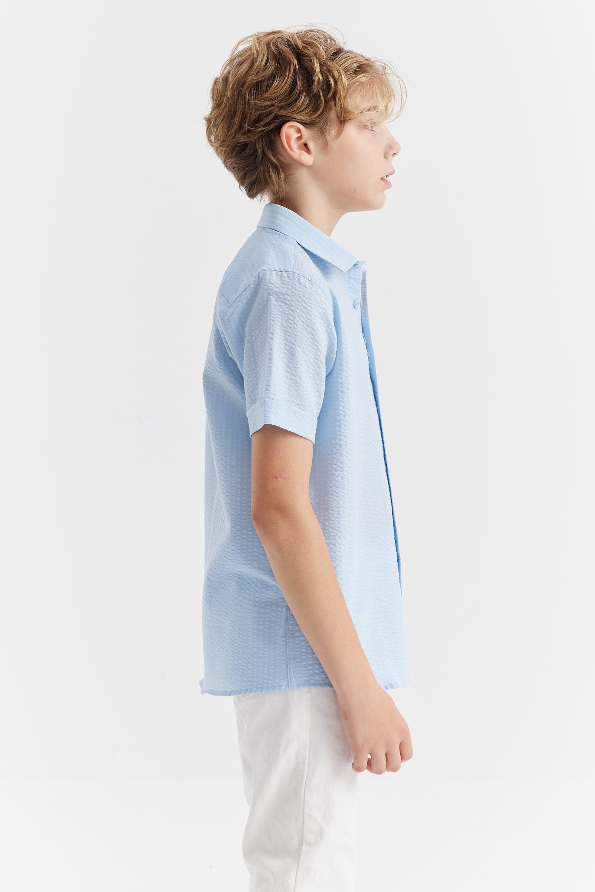 Boy's Textured Short Sleeve Shirt