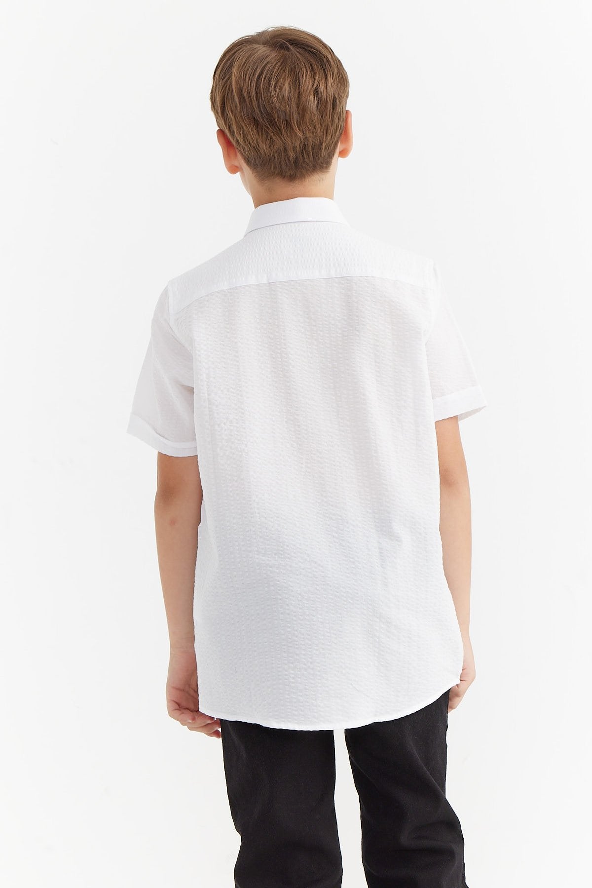 Boy's Textured Short Sleeve Shirt