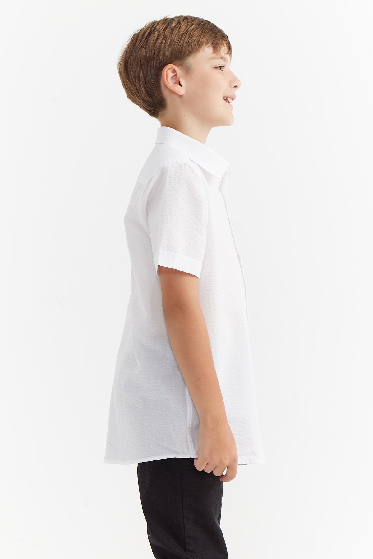 Boy's Textured Short Sleeve Shirt