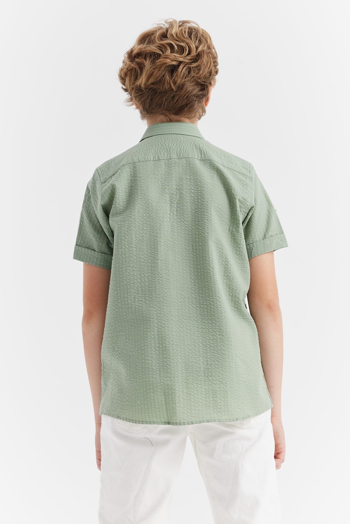 Boy's Textured Short Sleeve Shirt