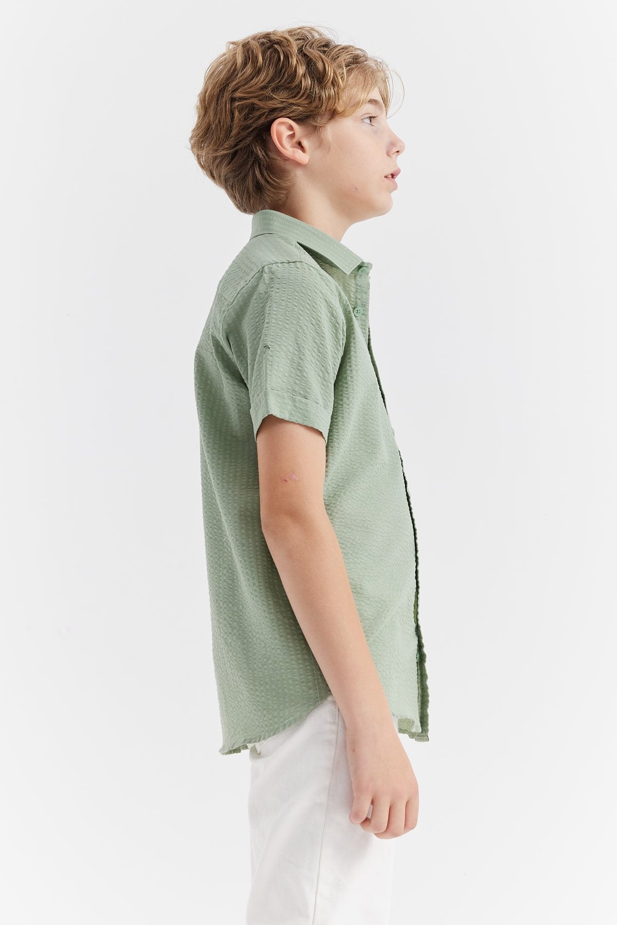 Boy's Textured Short Sleeve Shirt