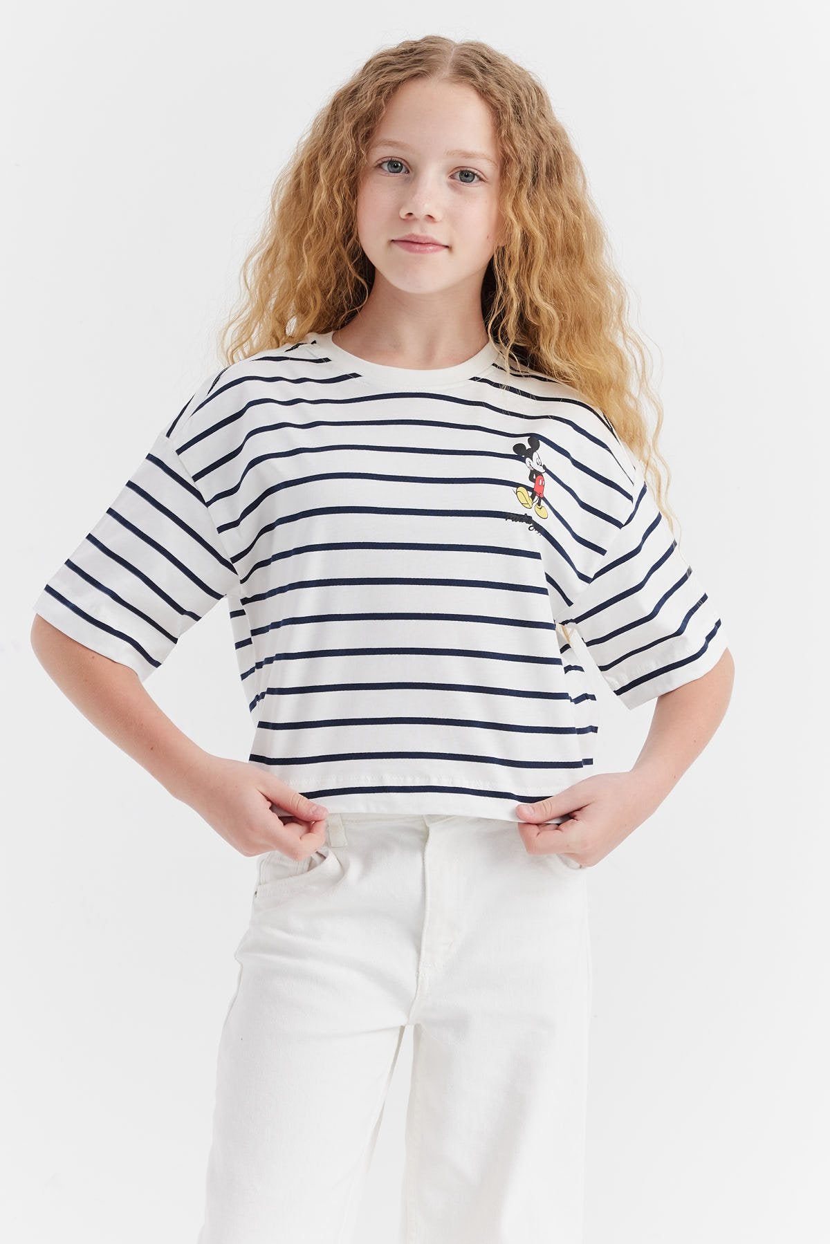Girl's Striped Patterned T-shirt