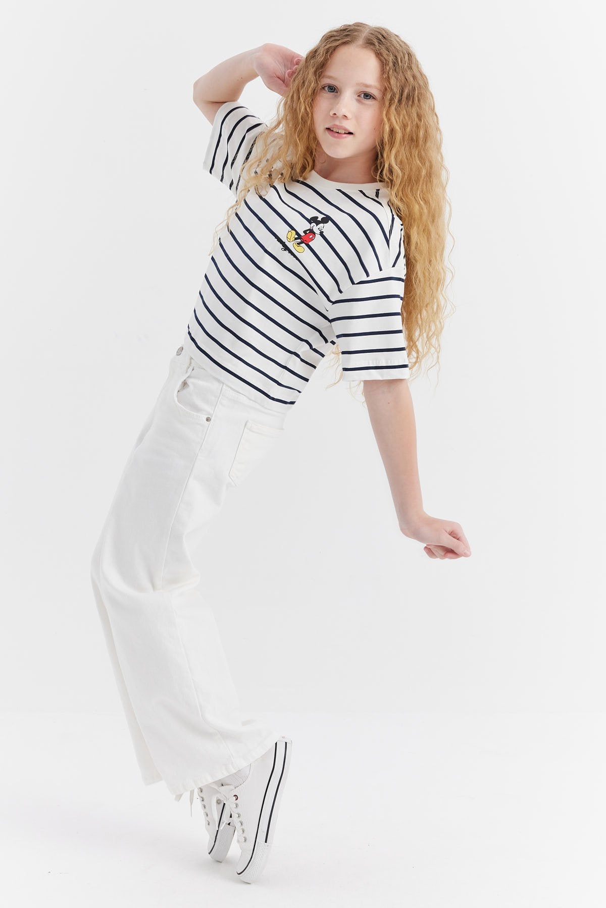 Girl's Striped Patterned T-shirt