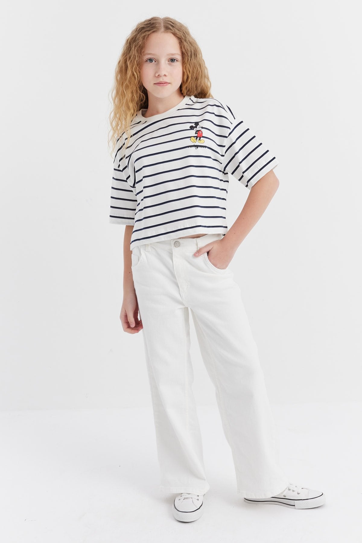 Girl's Striped Patterned T-shirt