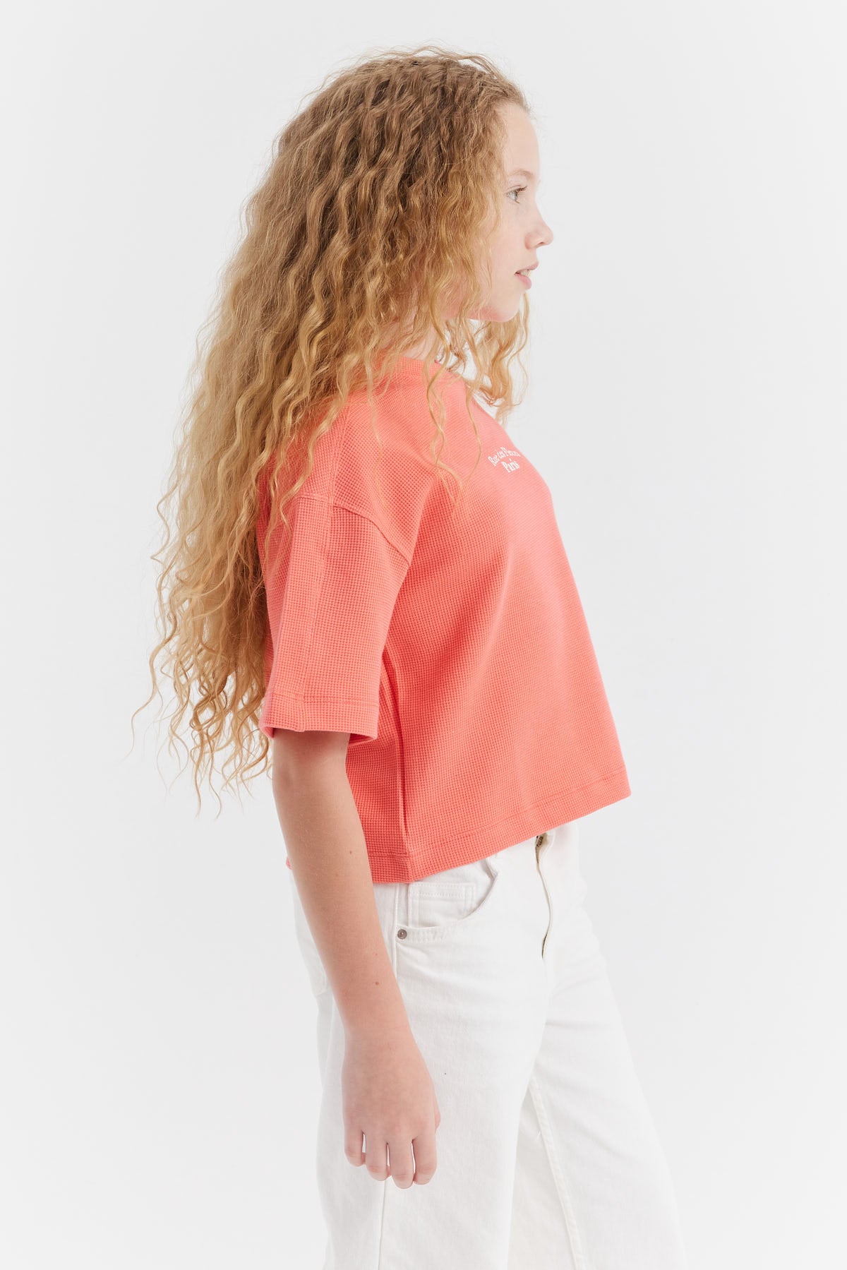 Girl's Waffle Fabric T-shirt