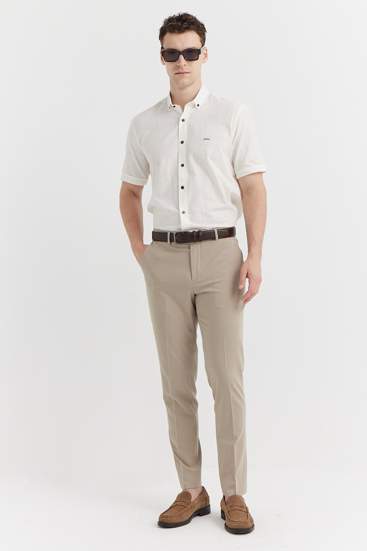 Men's Slim Fit Fabric Trousers