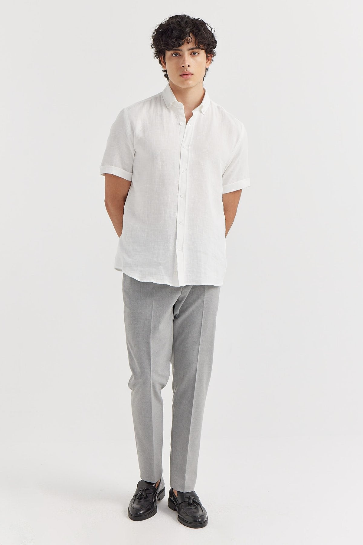 Men's Slim Fit Fabric Trousers