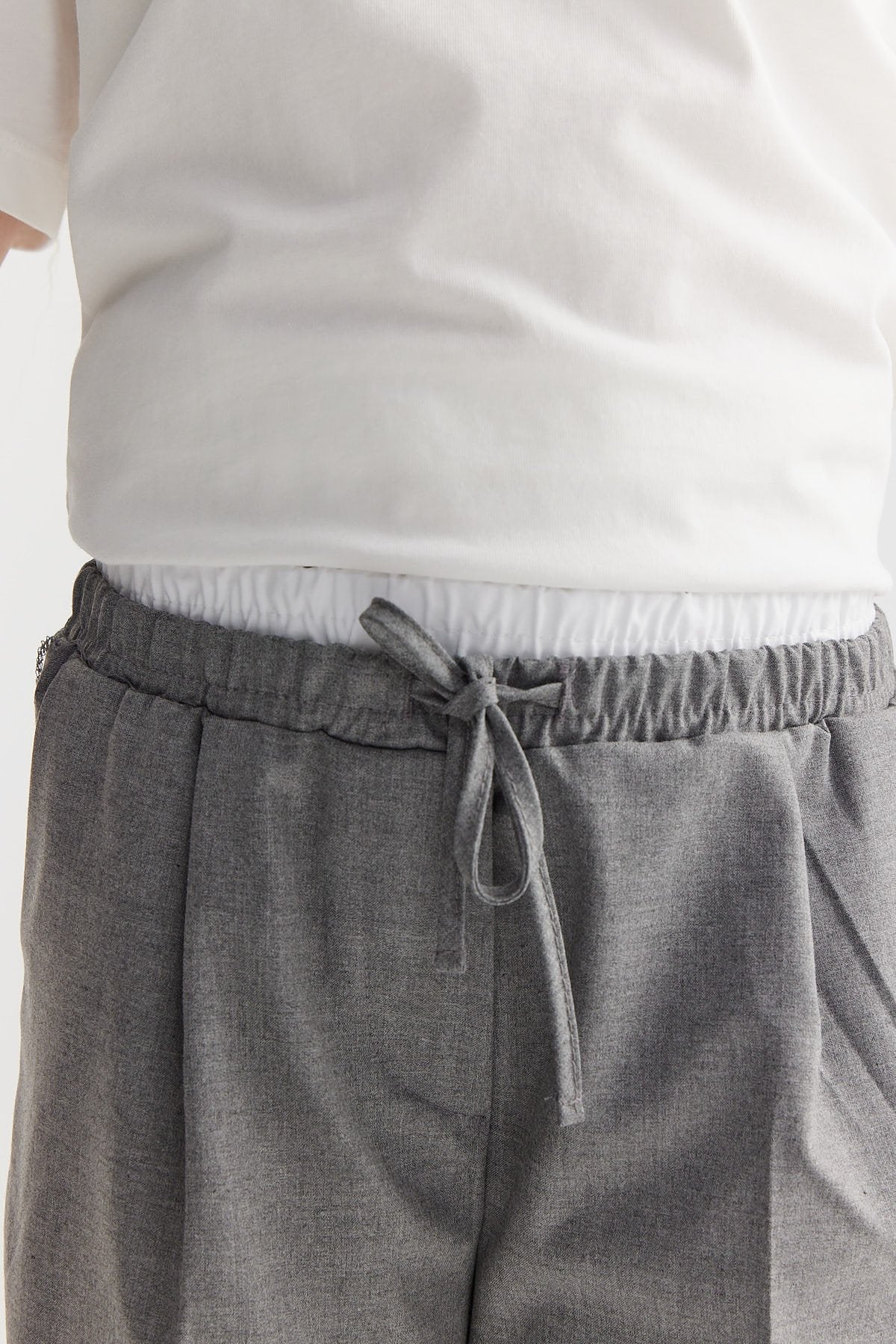 Girl's Double Waist Detailed Tie-Waist Trousers