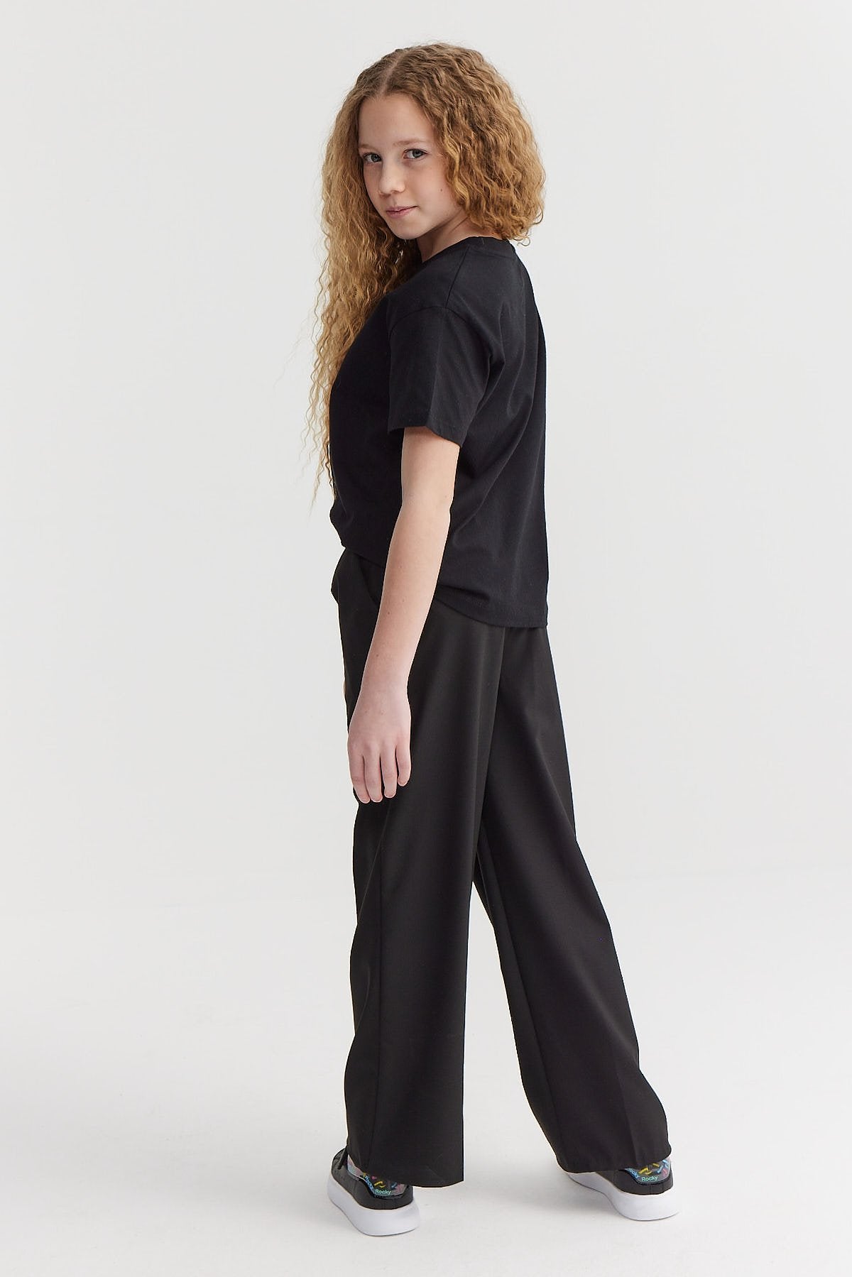 Girl's Double Waist Detailed Tie-Waist Trousers