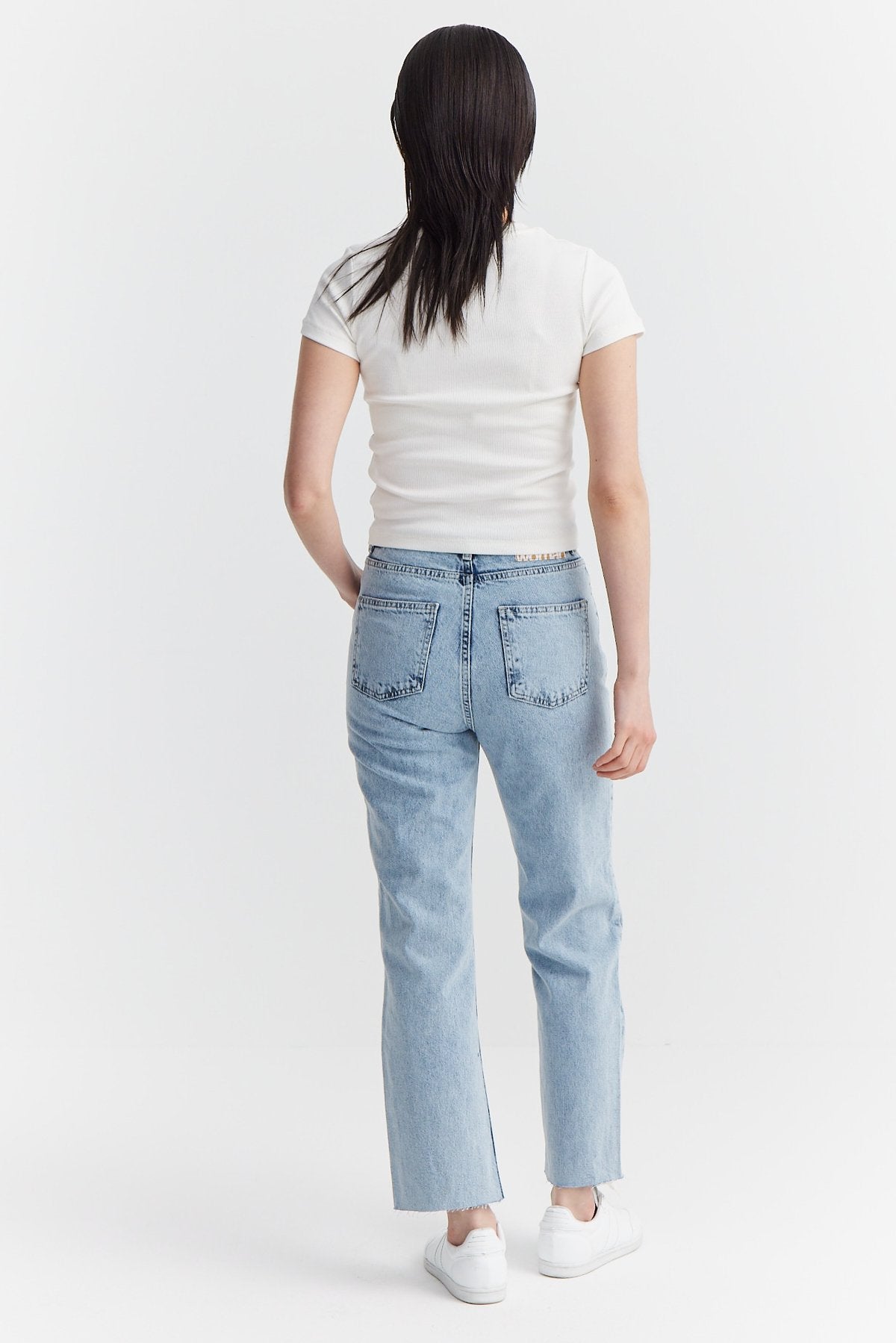 Women's High Waist Cut-Leg Jeans