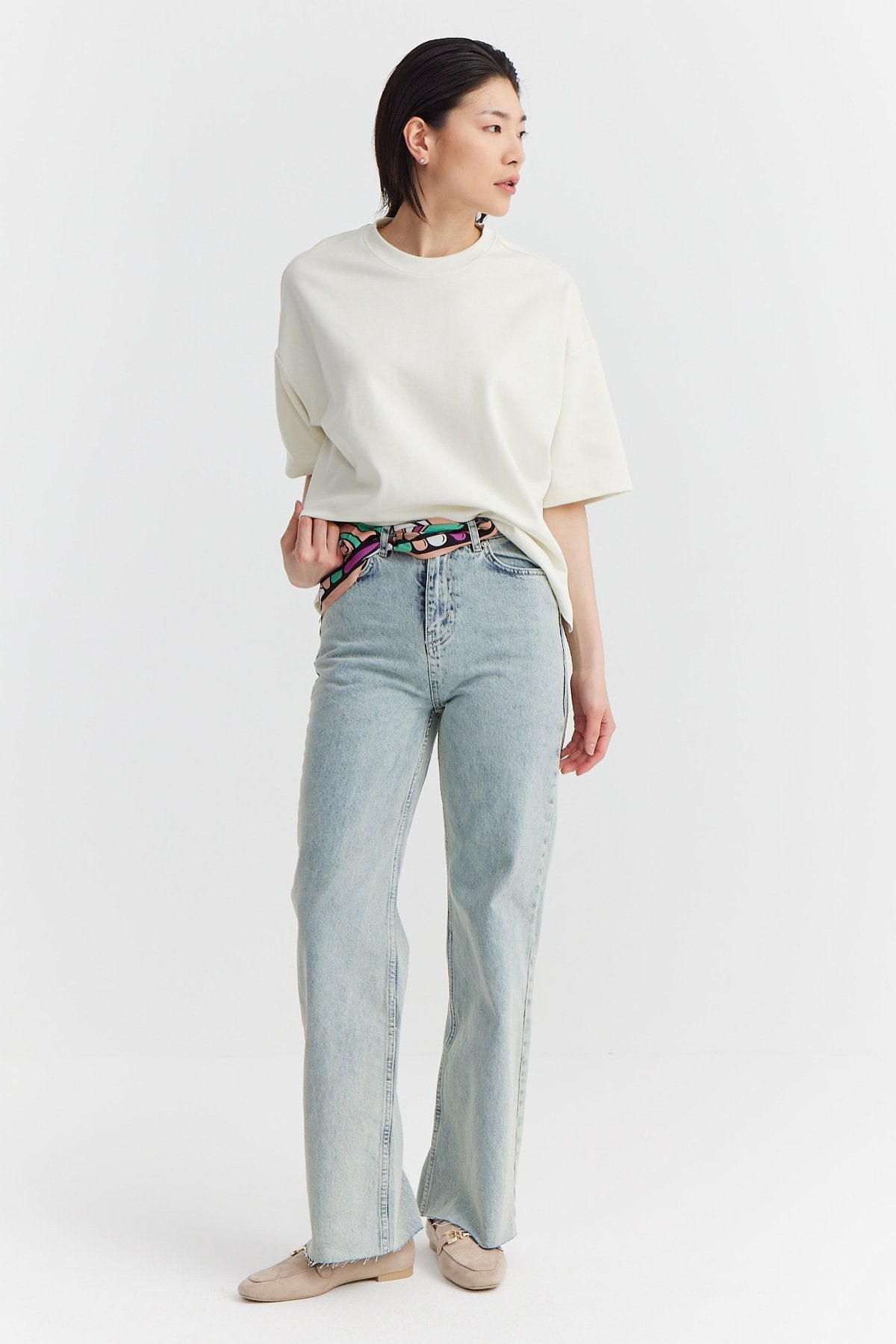 Women's High Waist Cut-Leg Jeans
