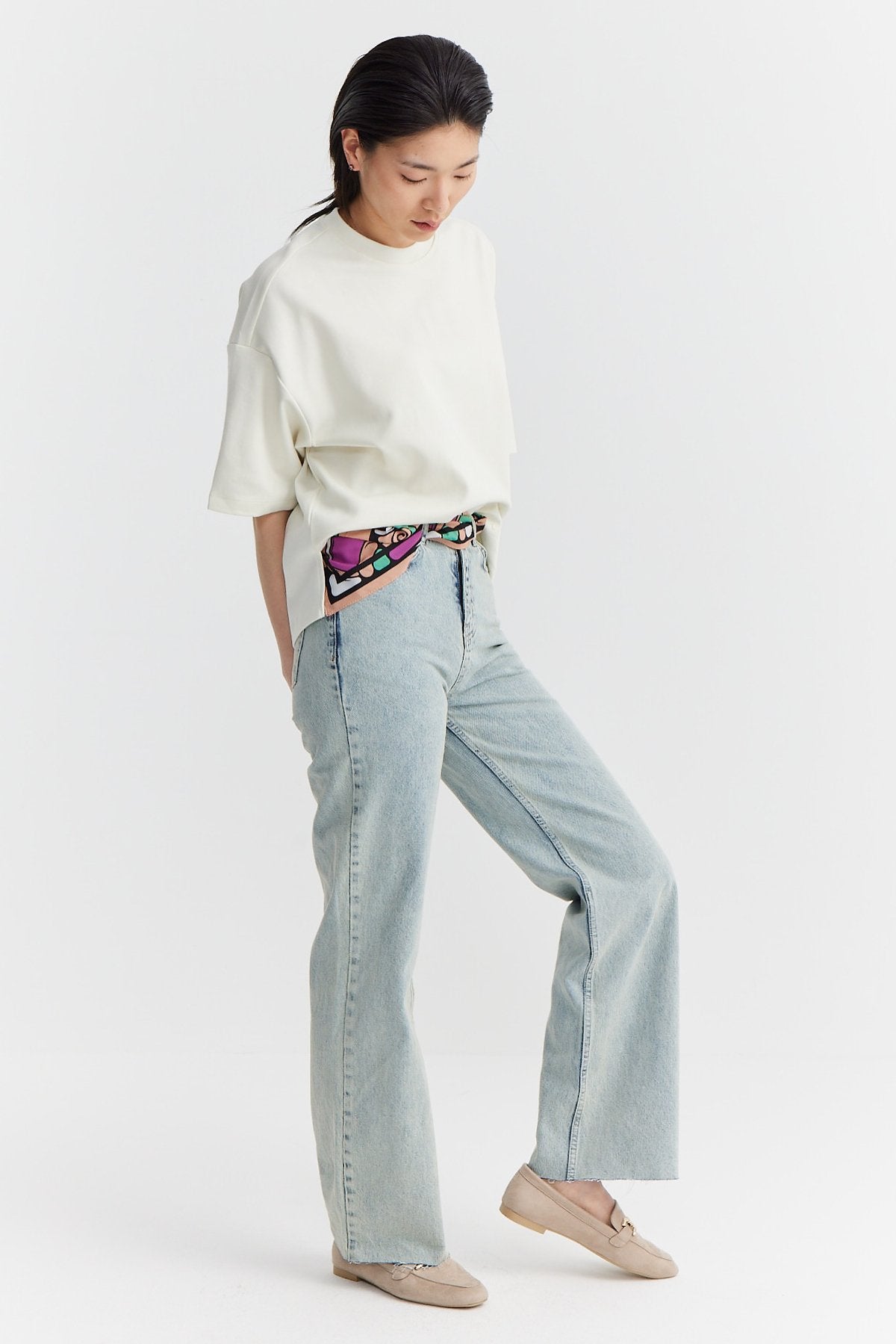 Women's High Waist Cut-Leg Jeans