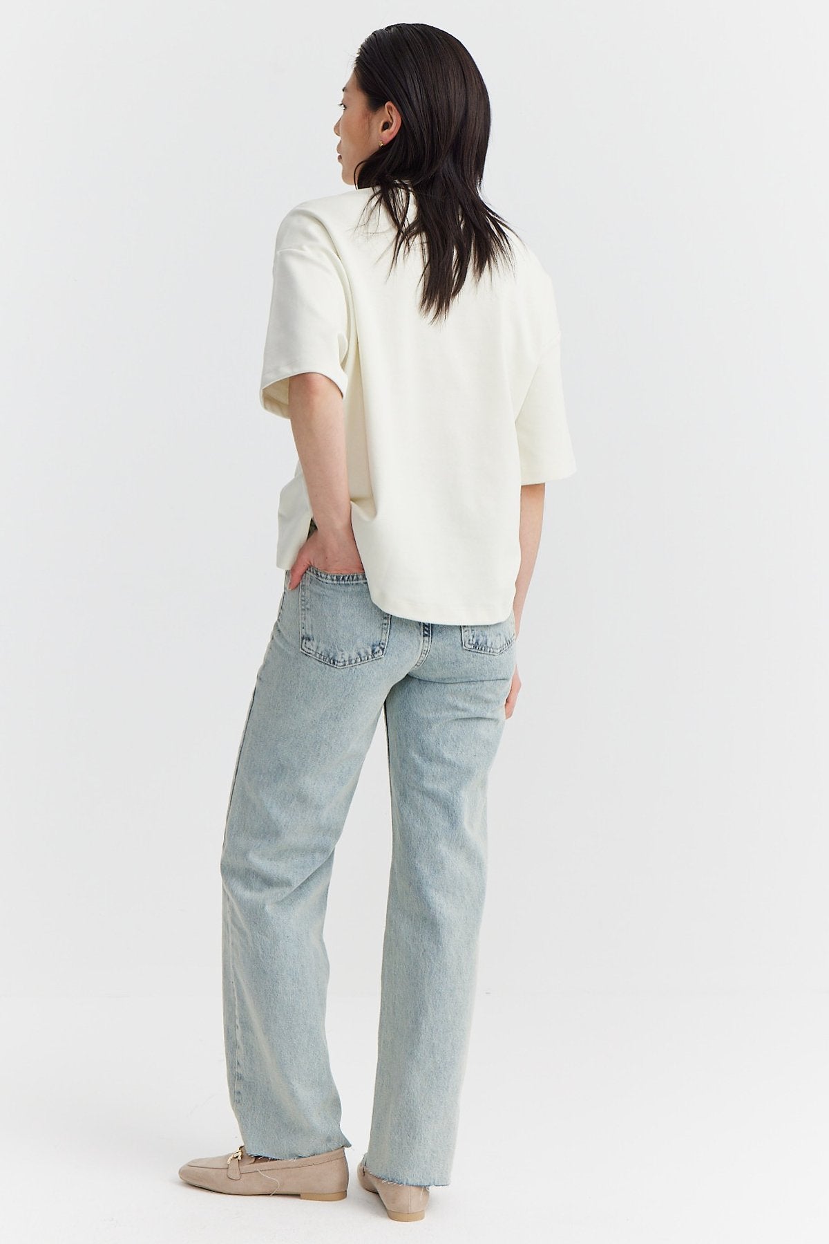 Women's High Waist Cut-Leg Jeans