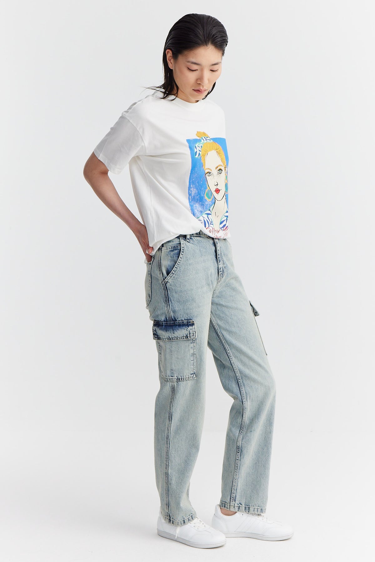 Women's High Waist Straight Leg Cargo Pants with Pockets