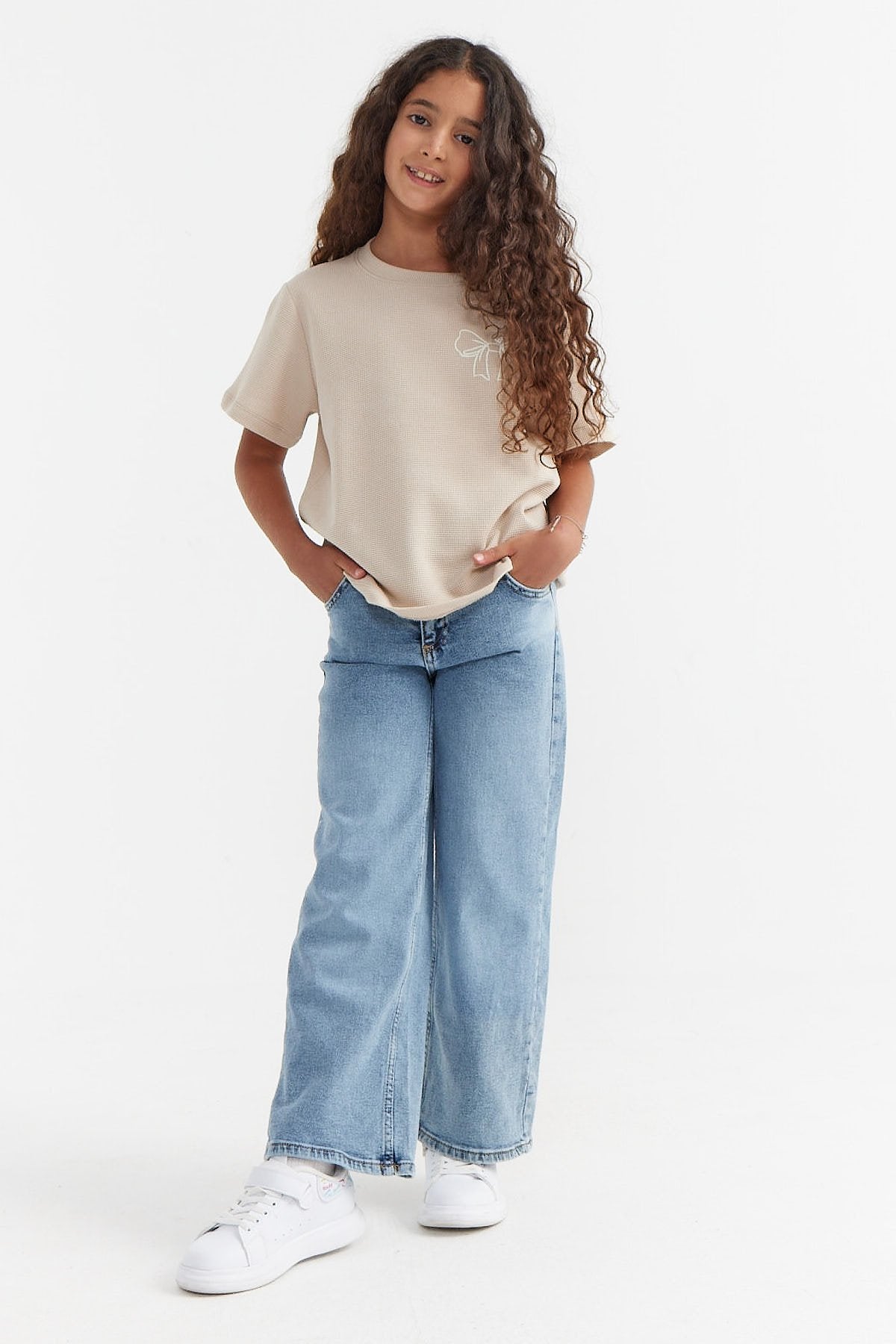 Girl's Wide Leg Straight Trousers