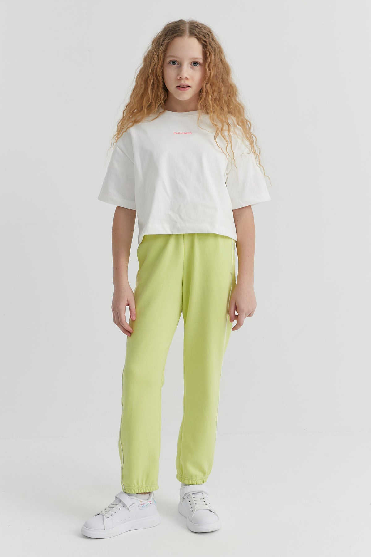 Girl's Sweat Bottom with Elastic Waist and Legs