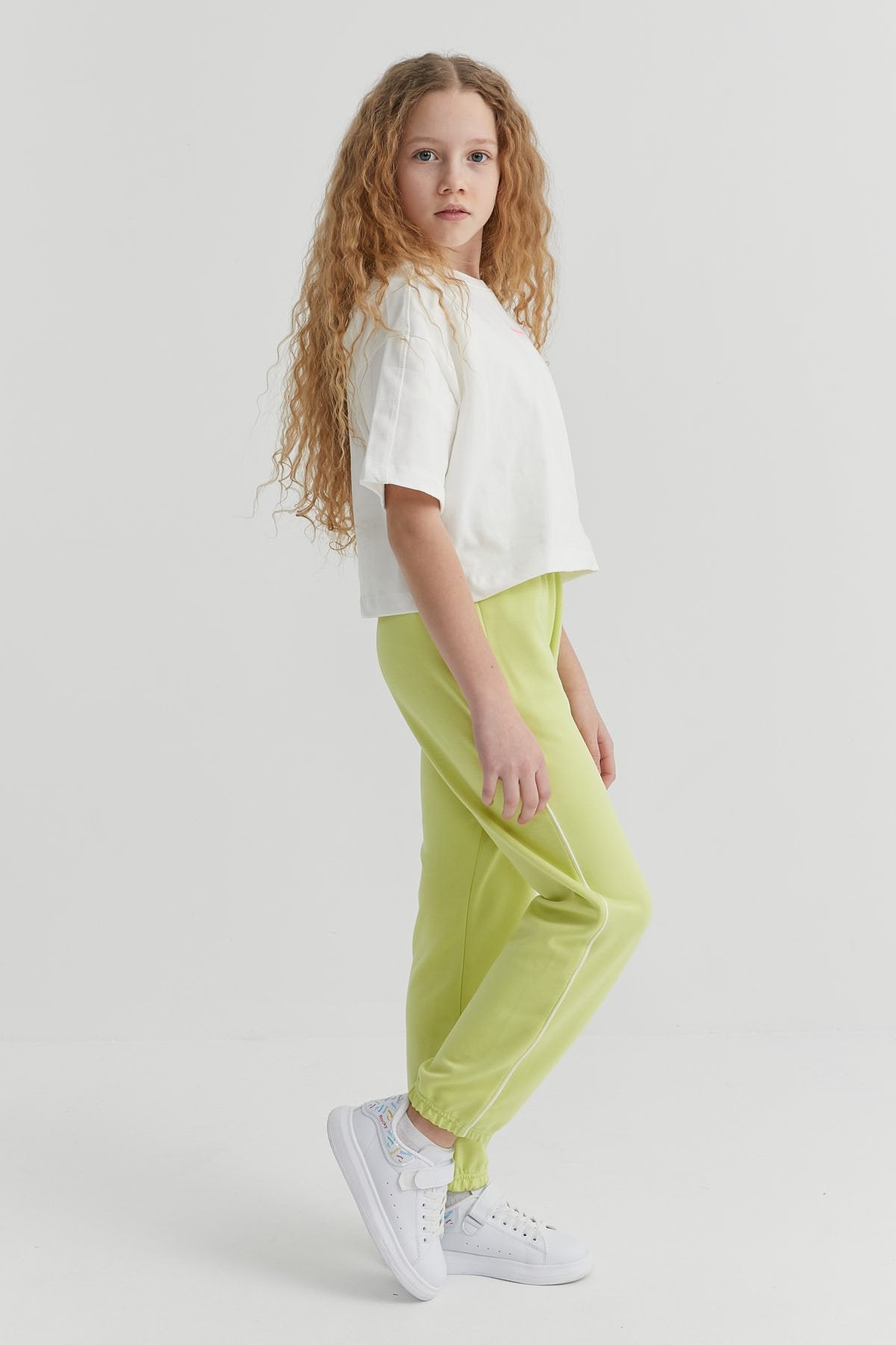 Girl's Sweat Bottom with Elastic Waist and Legs