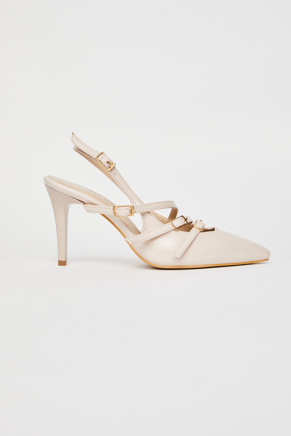 Buckled Striped High Heel Shoes