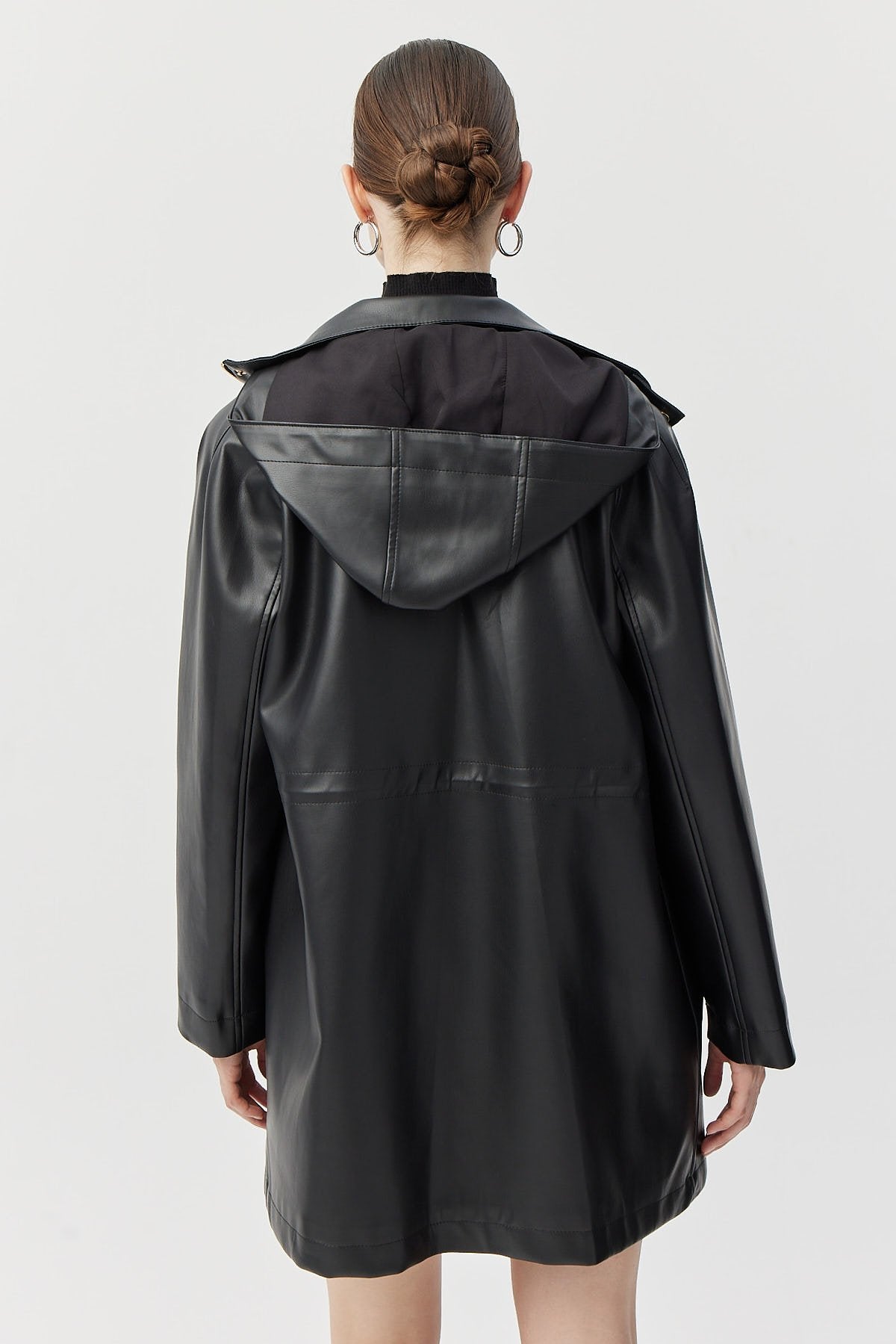 Women's Leather Trench Coat