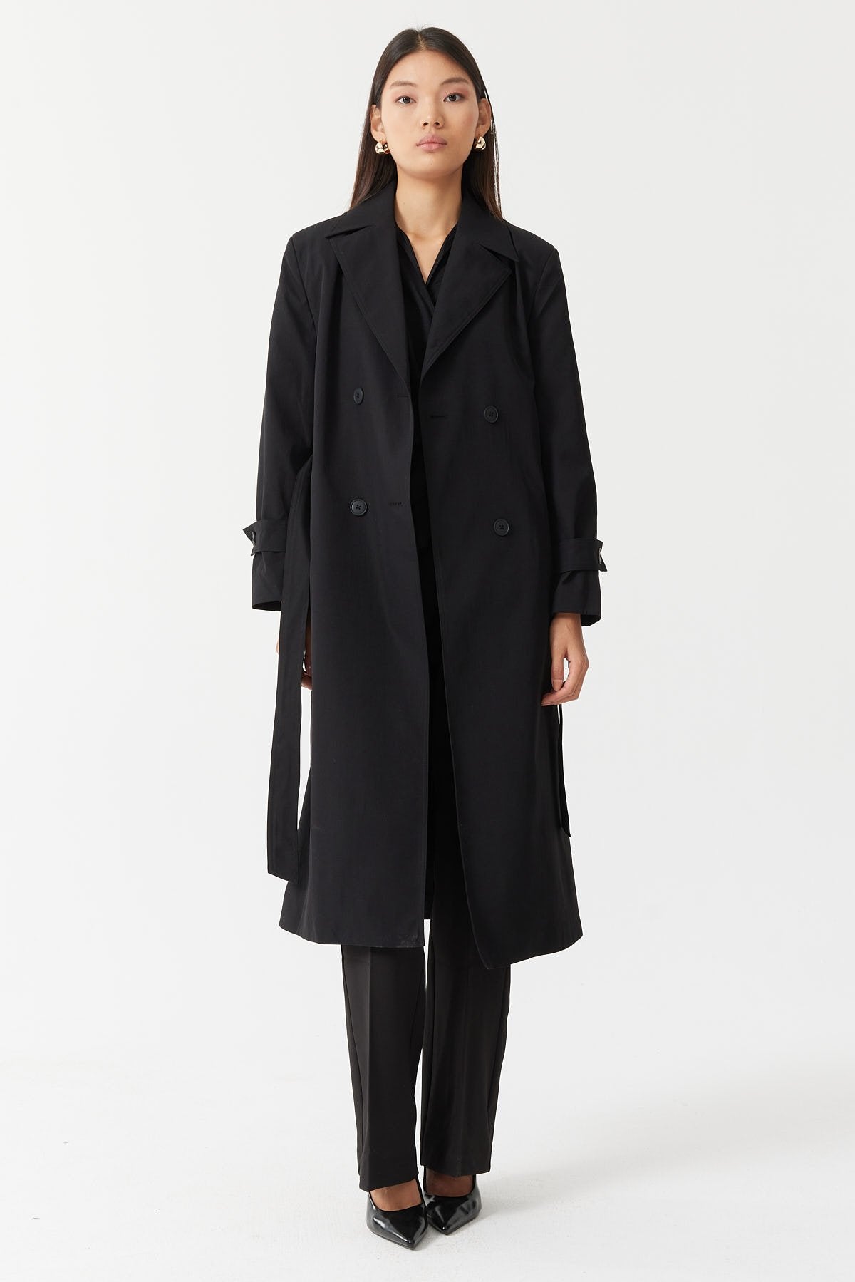 Women's Double-Breasted Closure Trench Coat